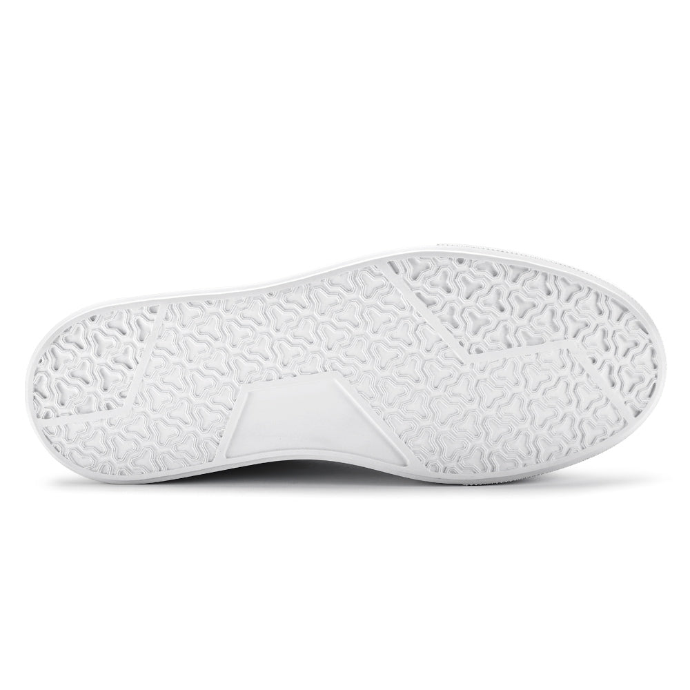 7CM / 2.76 Inches CMR CHAMARIPA Men's Invisible Elevator Shoes - White Soft Leather Everyday Casual Shoes