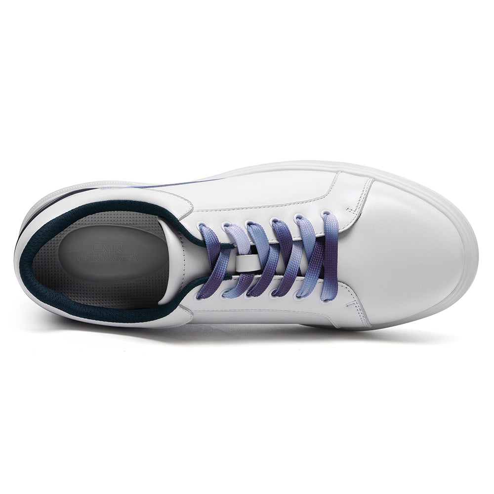 7 CM / 2.76 Inches CMR CHAMARIPA Mens Sneakers That Make You Taller | White Soft Leather Sneakers