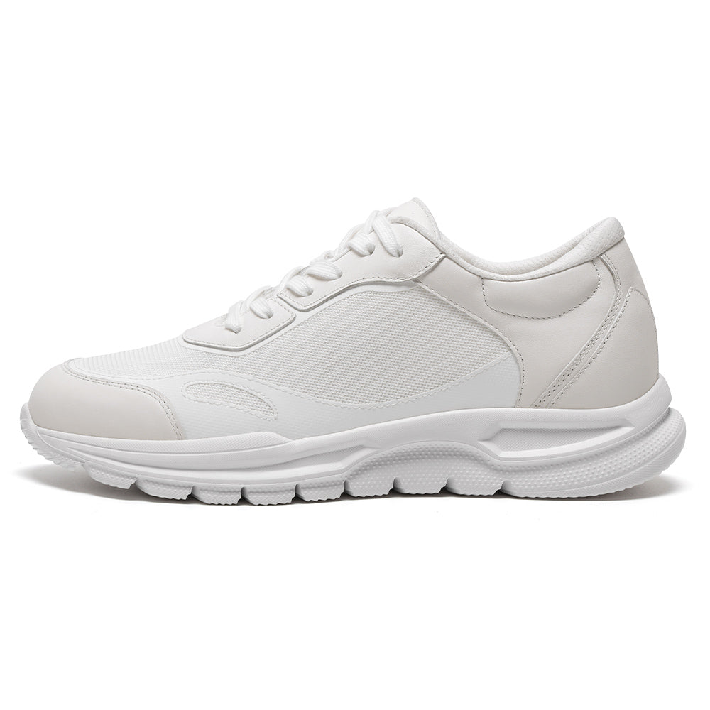 7 CM / 2.76 Inches CMR CHAMARIPA Elevator Shoes For Men | Off-White Breathable Mesh Sneakers