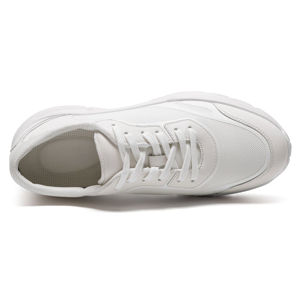7 CM / 2.76 Inches CMR CHAMARIPA Elevator Shoes For Men | Off-White Breathable Mesh Sneakers