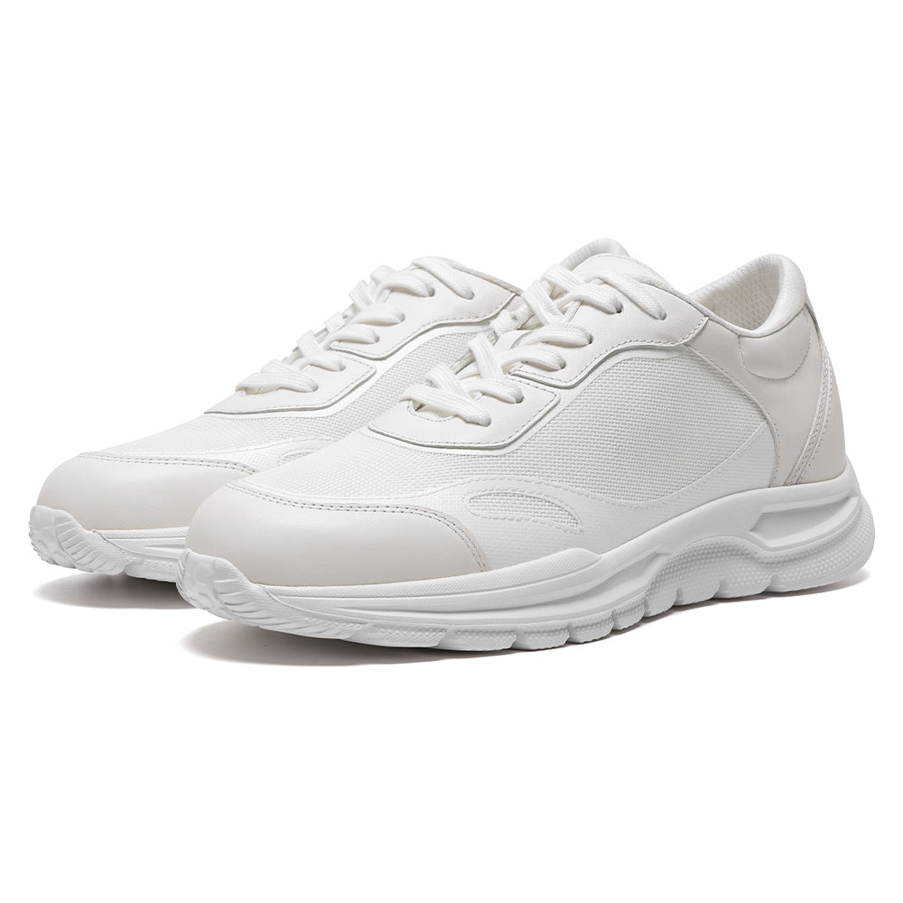 7 CM / 2.76 Inches CMR CHAMARIPA Elevator Shoes For Men | Off-White Breathable Mesh Sneakers