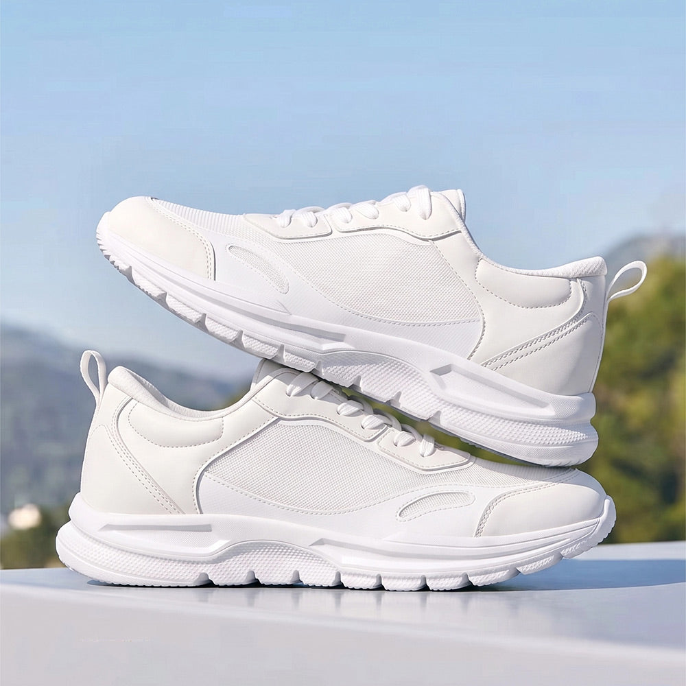 7 CM / 2.76 Inches CMR CHAMARIPA Elevator Shoes For Men | Off-White Breathable Mesh Sneakers