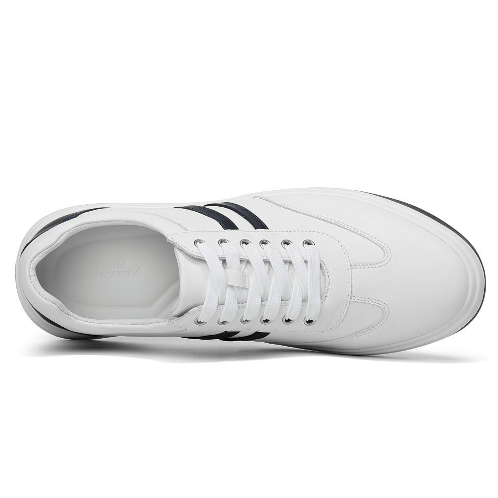 7 CM / 2.76 Inches CMR CHAMARIPA Elevator Sneakers - Height Enhancing Shoes - Casual Men's White Sneakers