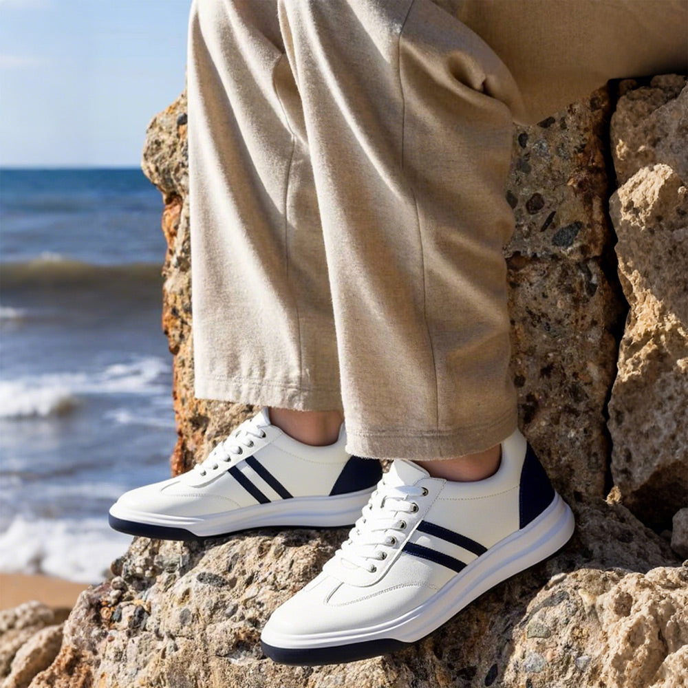 7 CM / 2.76 Inches CMR CHAMARIPA Elevator Sneakers - Height Enhancing Shoes - Casual Men's White Sneakers