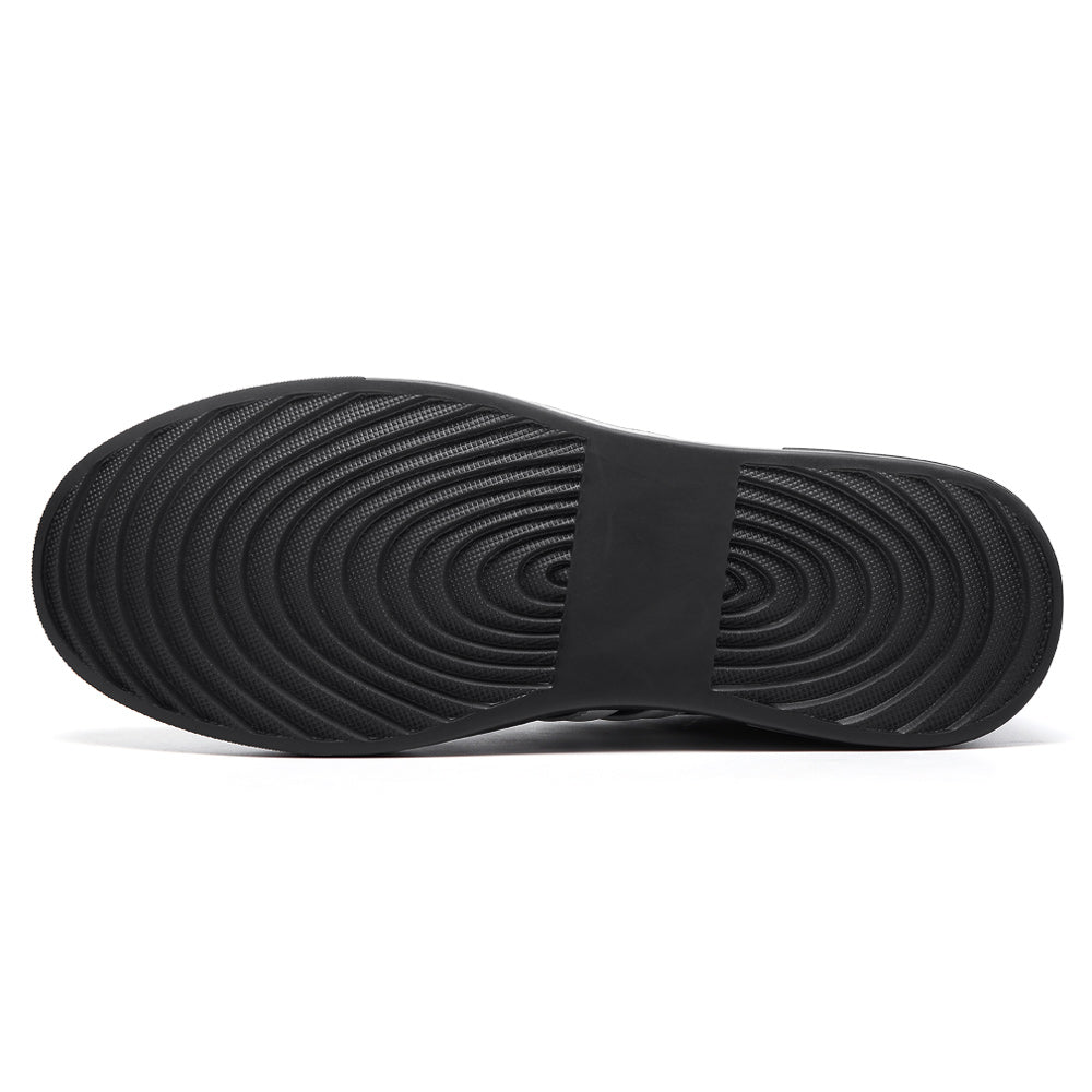 6CM / 2.36 Inches CMR CHAMARIPA Men's Invisible Height Increasing Shoes - Black Leather Casual Sports Shoes