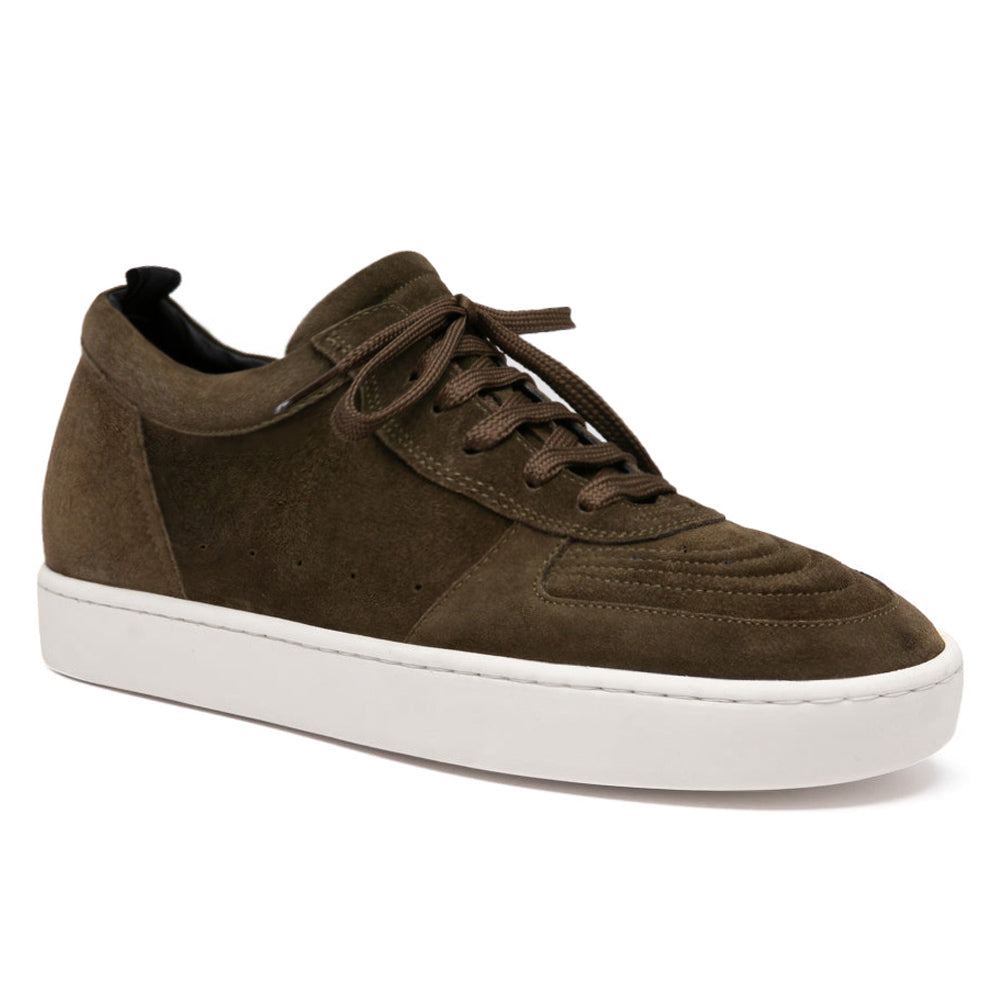 7 CM/2.76 Inches CMR CHAMARIPA Men's Dark Blue/Dark Green/Brown/Black Suede Elevator Sneakers - Casual Height Increasing Shoe