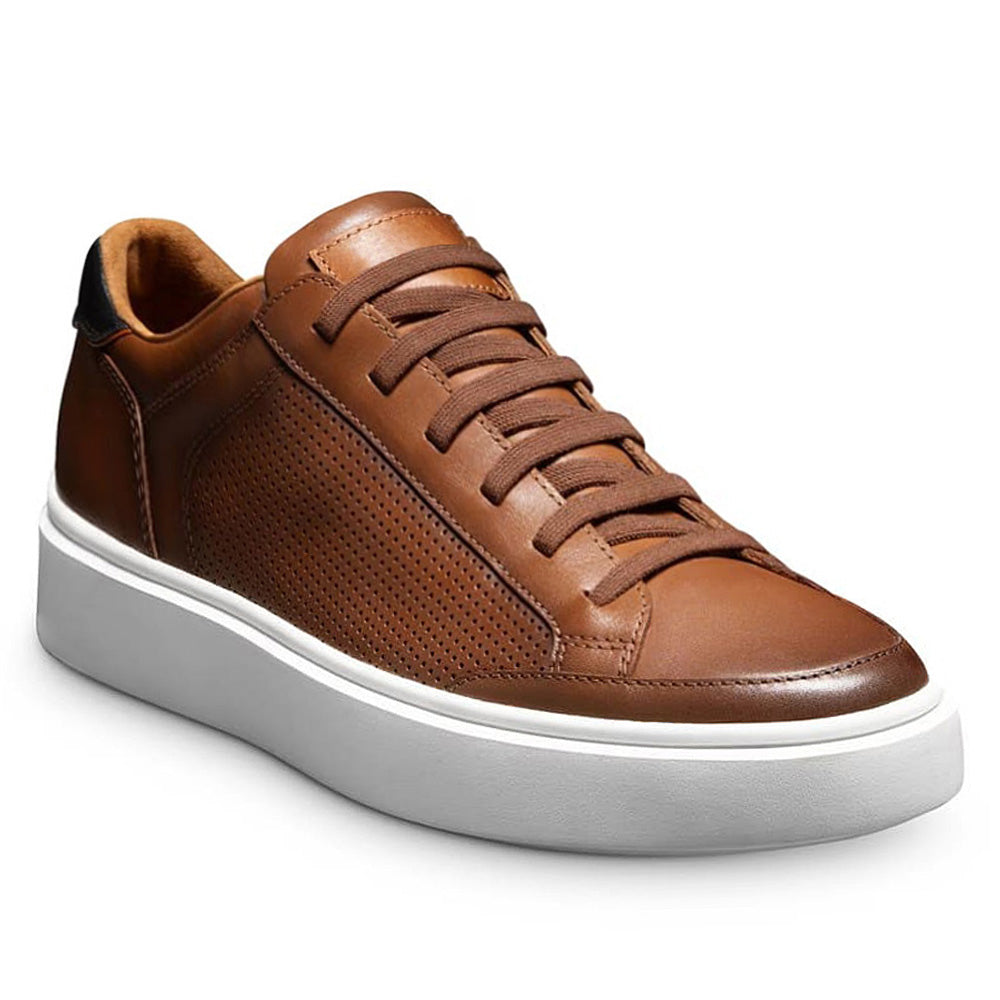 7 CM/2.76 Inches CMR CHAMARIPA Men's Brown/Dark Brown Leather Casual Elevator Sneakers – Handcrafted Lace-up Shoes