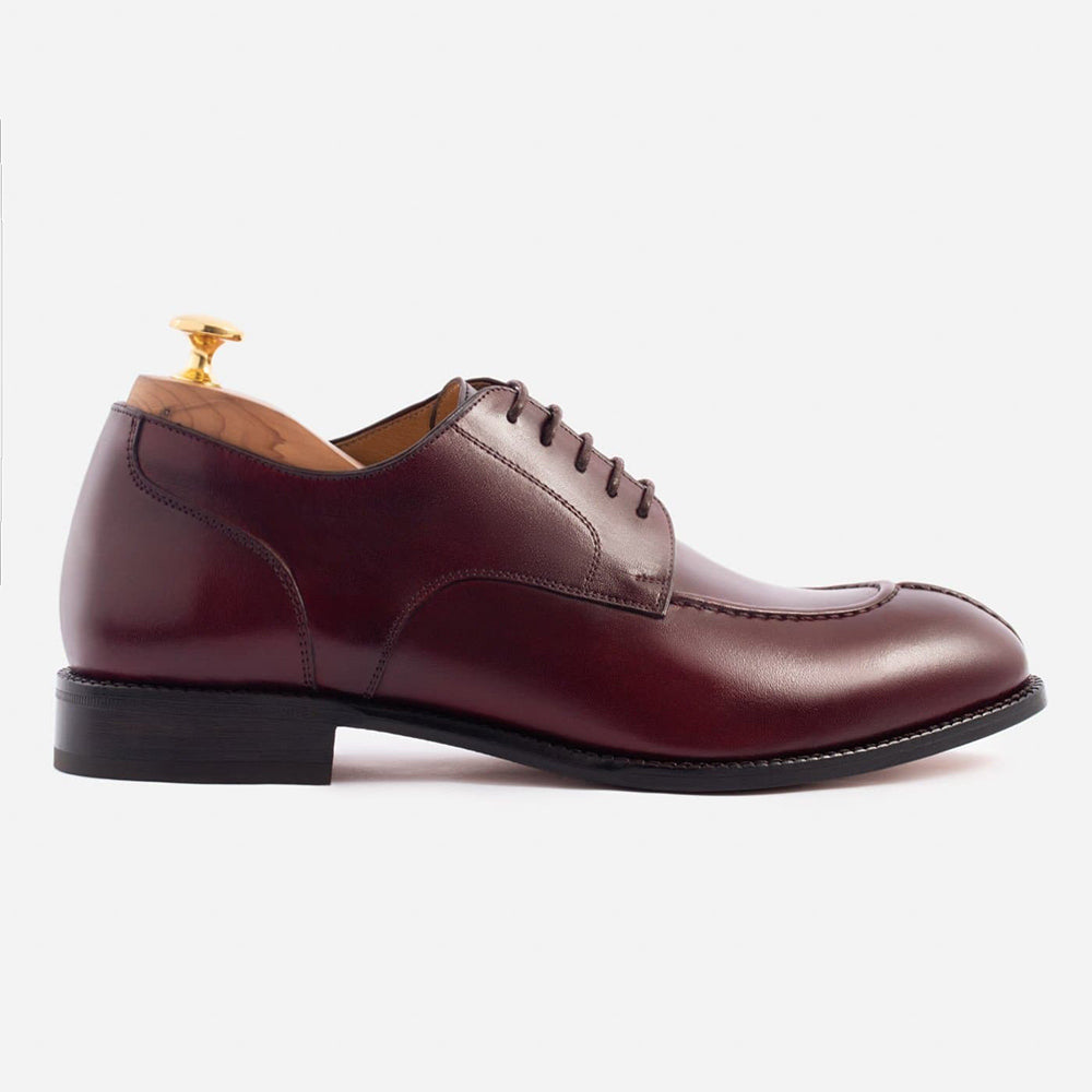 6CM / 2.36 Inches CMR CHAMARIPA Men's Height Raising Derby Shoes | Premium Patina Leather Dress Shoes (Black/Brown/Burgundy)