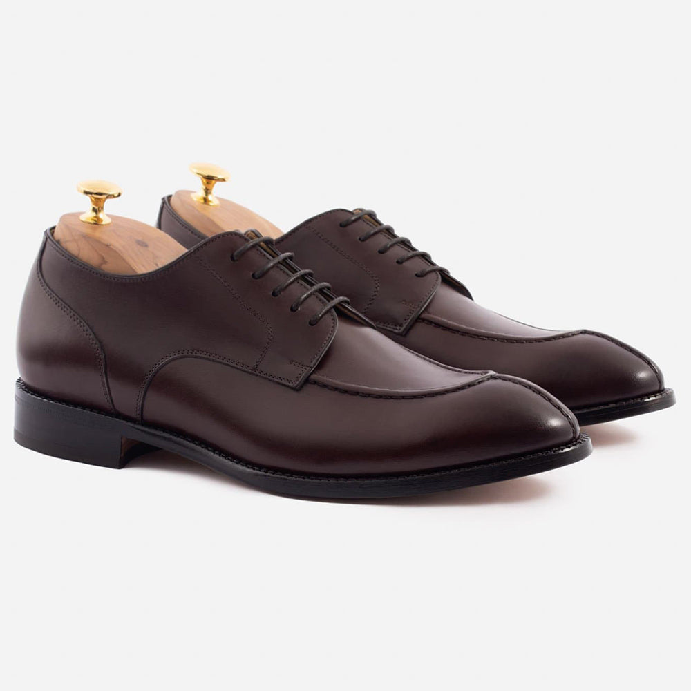 6CM / 2.36 Inches CMR CHAMARIPA Men's Height Raising Derby Shoes | Premium Patina Leather Dress Shoes (Black/Brown/Burgundy)