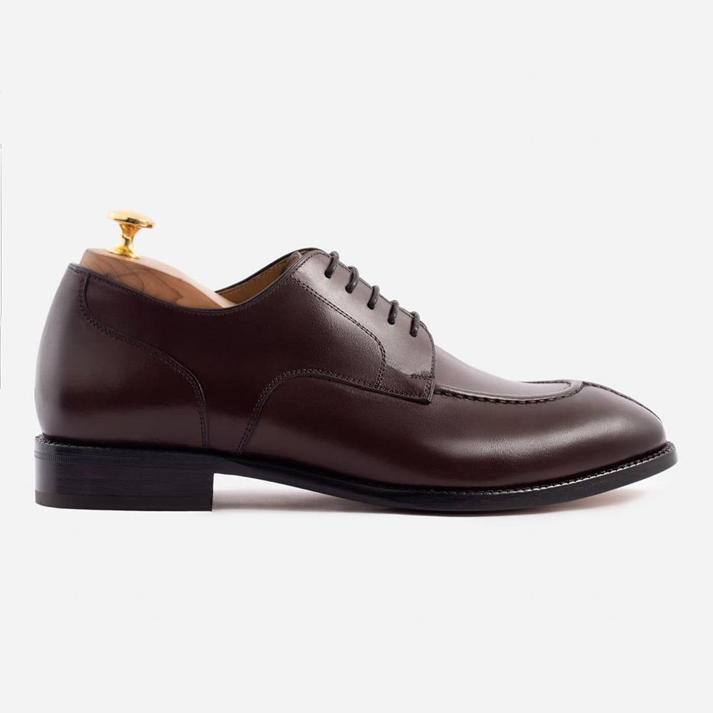 6CM / 2.36 Inches CMR CHAMARIPA Men's Height Raising Derby Shoes | Premium Patina Leather Dress Shoes (Black/Brown/Burgundy)