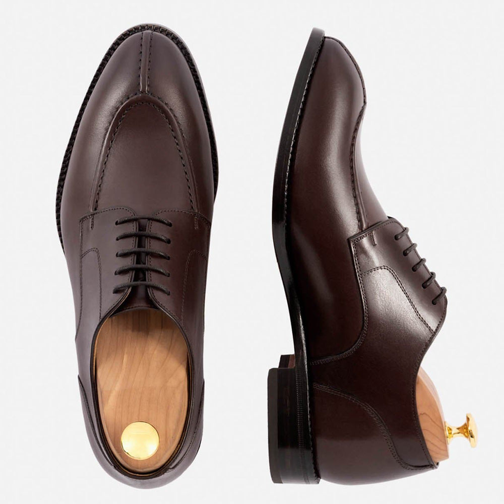 6CM / 2.36 Inches CMR CHAMARIPA Men's Height Raising Derby Shoes | Premium Patina Leather Dress Shoes (Black/Brown/Burgundy)