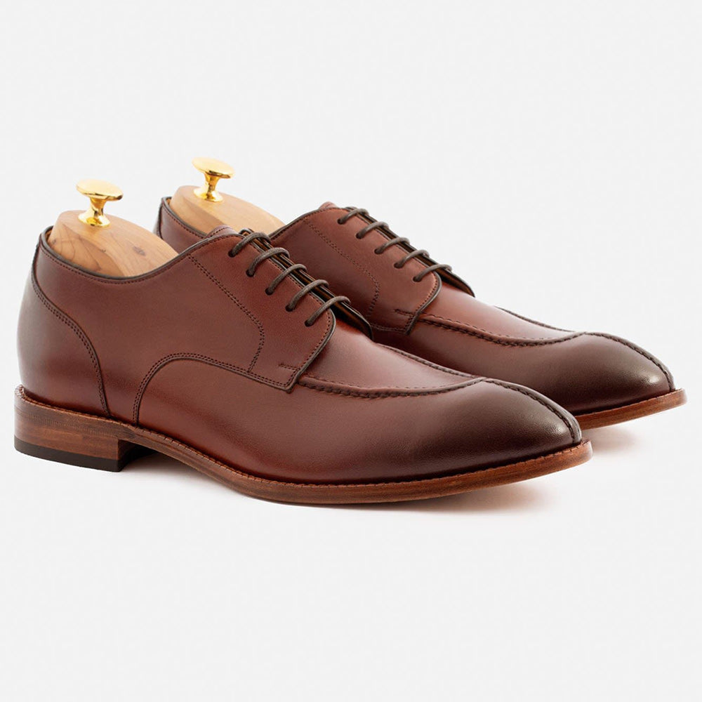 6CM / 2.36 Inches CMR CHAMARIPA Men's Height Raising Derby Shoes | Premium Patina Leather Dress Shoes (Black/Brown/Burgundy)