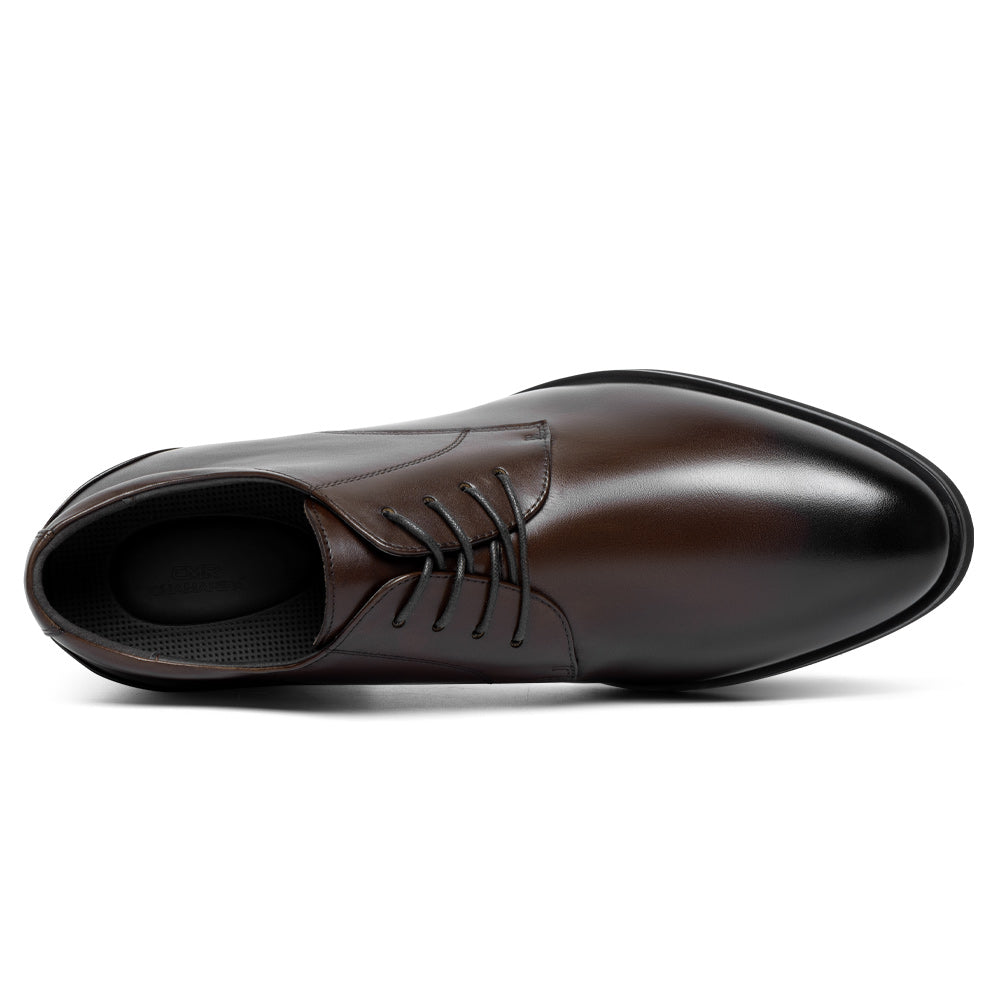 7CM / 2.76 Inches CMR CHAMARIPA Men's Shoes With Higher Heels | Brown Leather Dress Shoes That Make You Taller