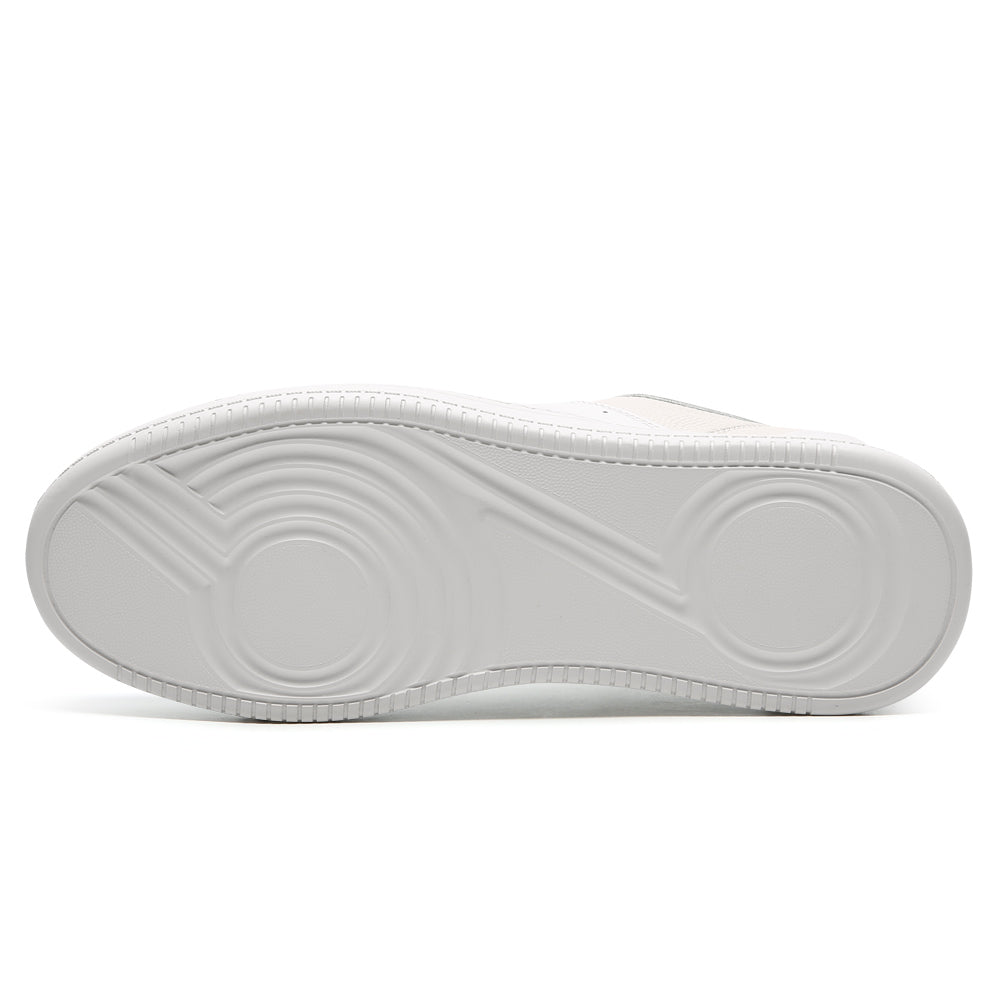 8 CM / 3.15 Inches CMR Chamaripa Men's Invisible Height Increasing Shoes - White Leather Everyday Casual Shoes