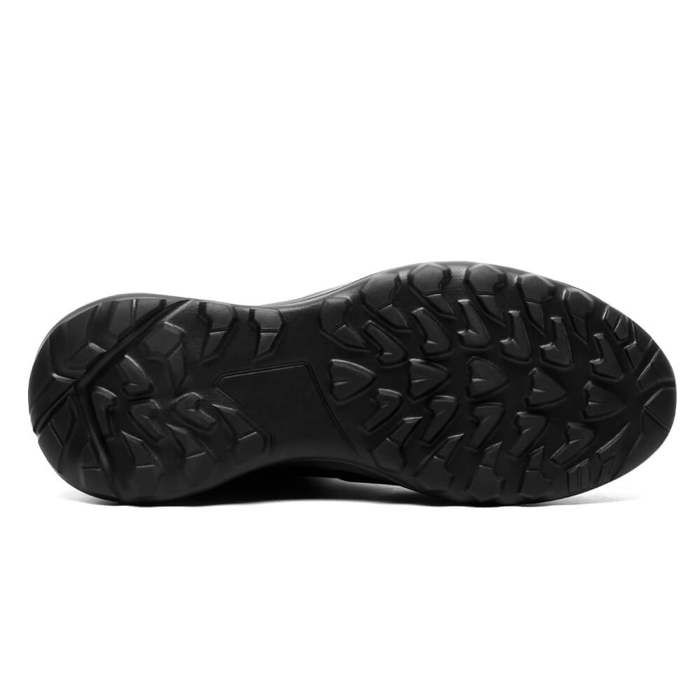 8CM / 3.15 Inches CMR CHAMARIPA Men's Height Increasing Sneakers - Black Leather Hidden Heel Shoes