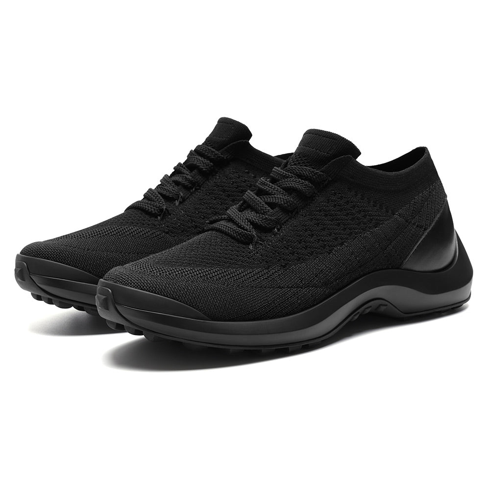 7 CM / 2.76 Inches CMR CHAMARIPA Men's Elevator Sneakers | Black Knit Breathable Sneakers