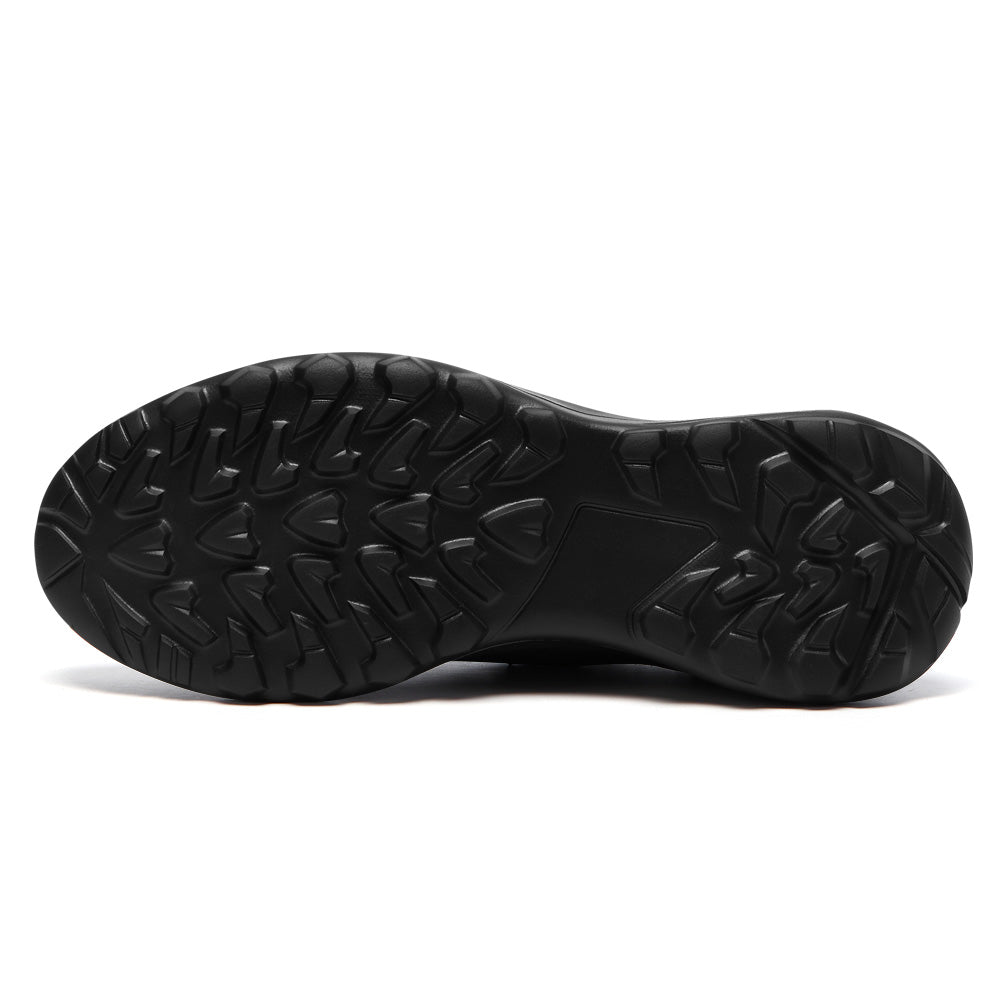7CM / 2.76 Inches CMR CHAMARIPA Men's Invisible Height Increase Shoes | Black Knit Casual Sports Shoes