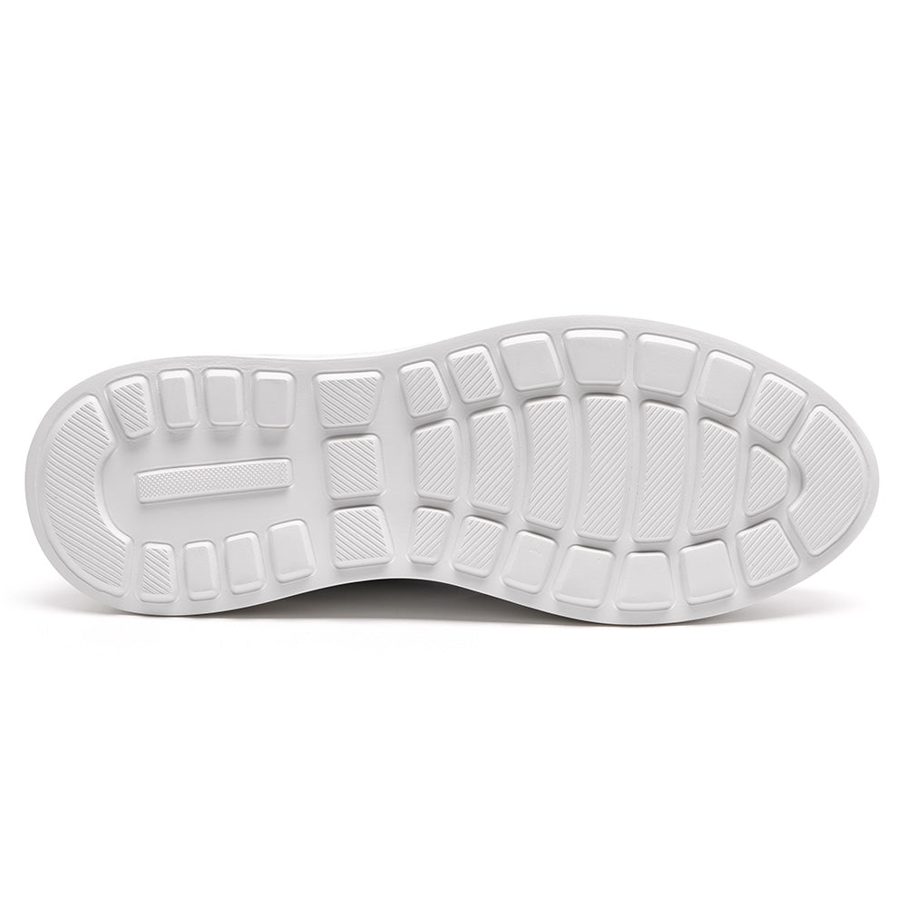 7CM / 2.76 Inches CMR CHAMARIPA Height Increasing Shoes For Men | White Leather Casual Sneakers
