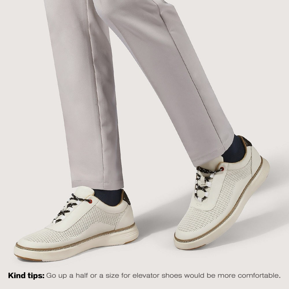 6 CM / 2.36 Inches CMR CHAMARIPA High Elevator Shoes - Beige Casual Sneakers for Men - Elevate Your Height