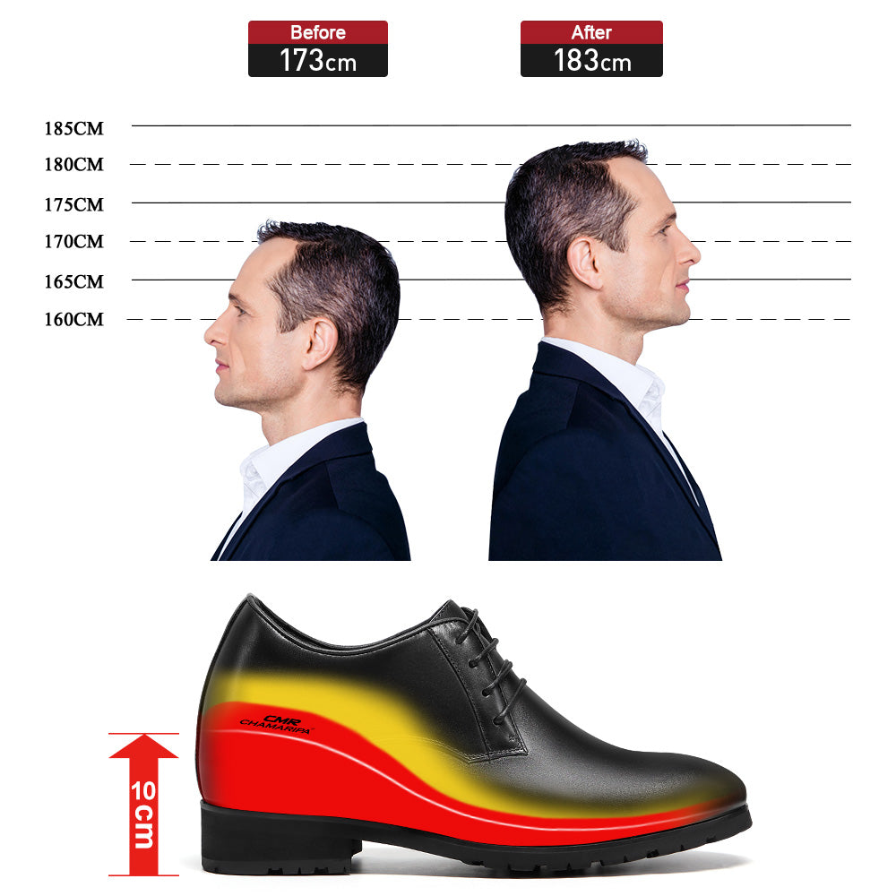 10 CM / 3.94 Inches CMR CHAMARIPA Hidden Heel Shoes for Men Height Increase for Men