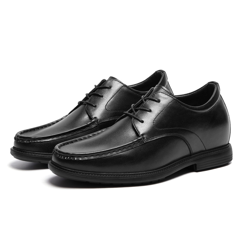 7 CM/2.76 Inches CMR CHAMARIPA Men's 7cm Hidden Elevator Loafers - Instant Height Boost in Premium Black Leather
