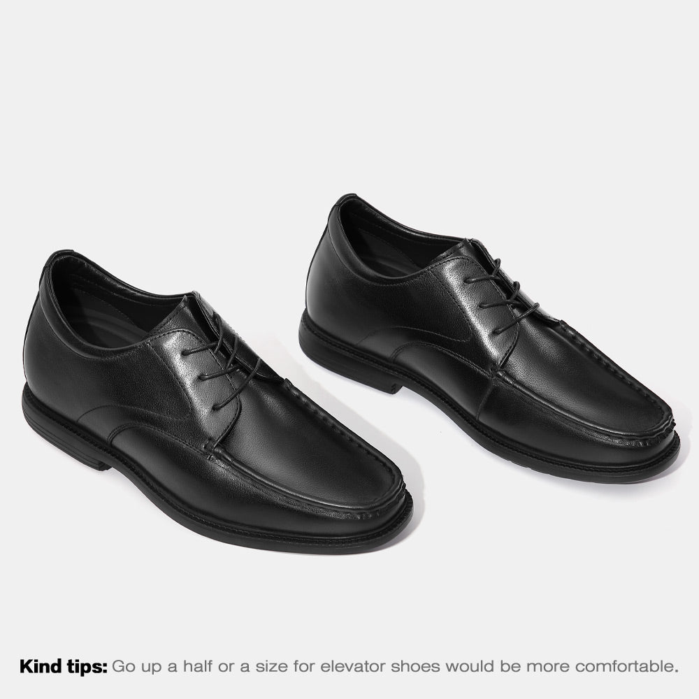 7 CM/2.76 Inches CMR CHAMARIPA Men's 7cm Hidden Elevator Loafers - Instant Height Boost in Premium Black Leather