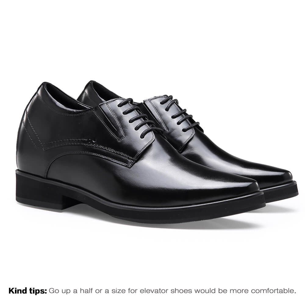10 CM / 3.94 Inches CMR CHAMARIPA formal height increasing shoes black tall men shoes high heel men dress shoes
