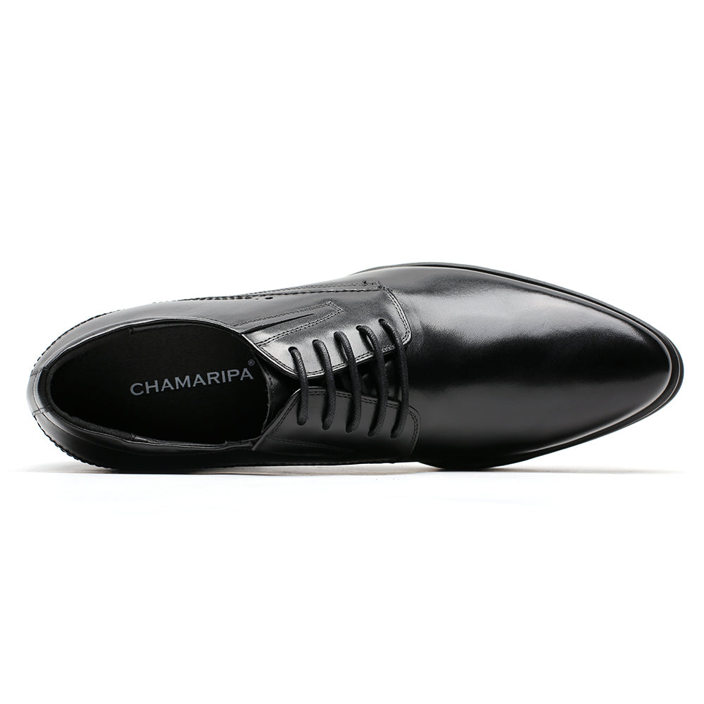 10 CM / 3.94 Inches CMR CHAMARIPA formal height increasing shoes black tall men shoes high heel men dress shoes