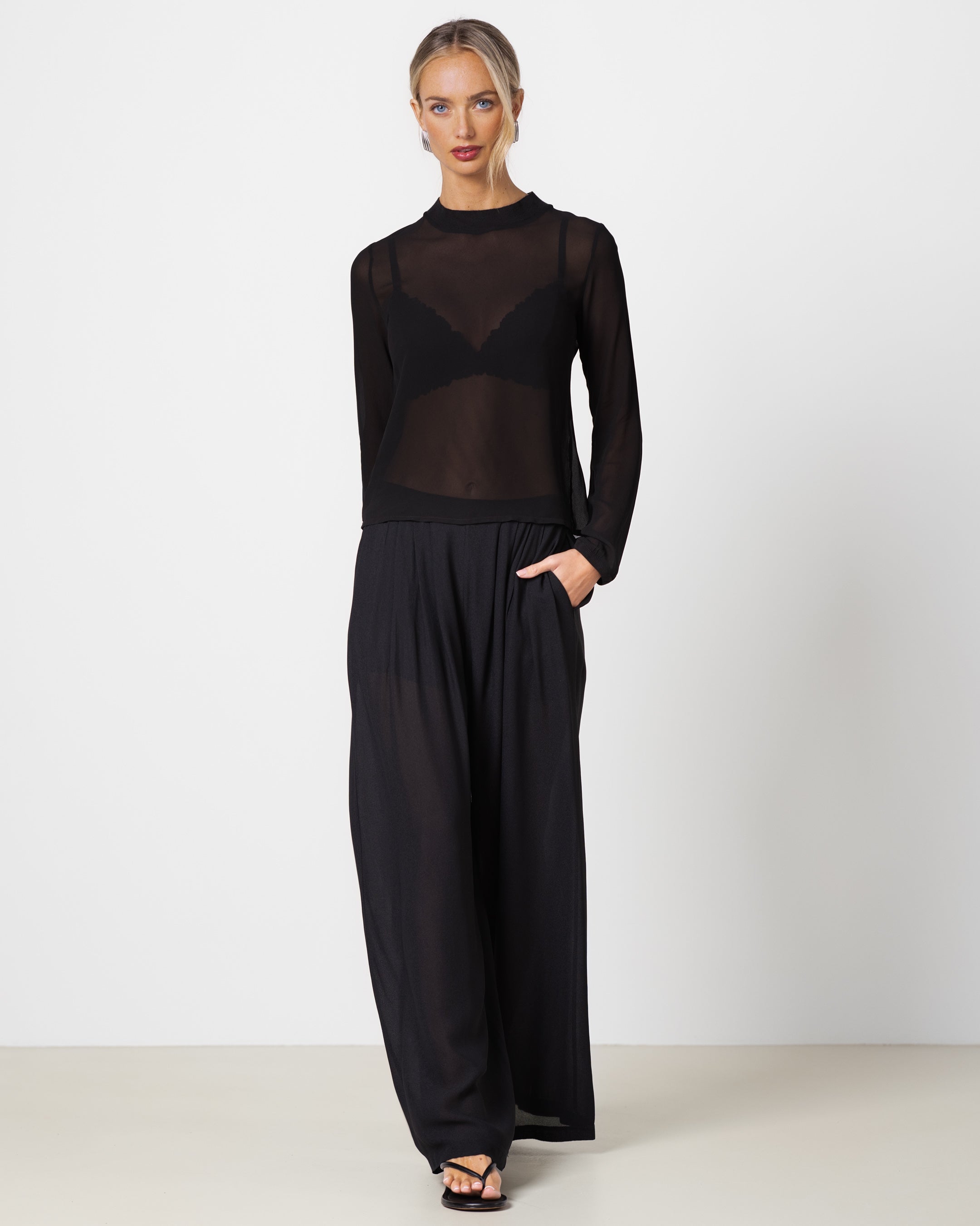 Lola Sheer Top | Black