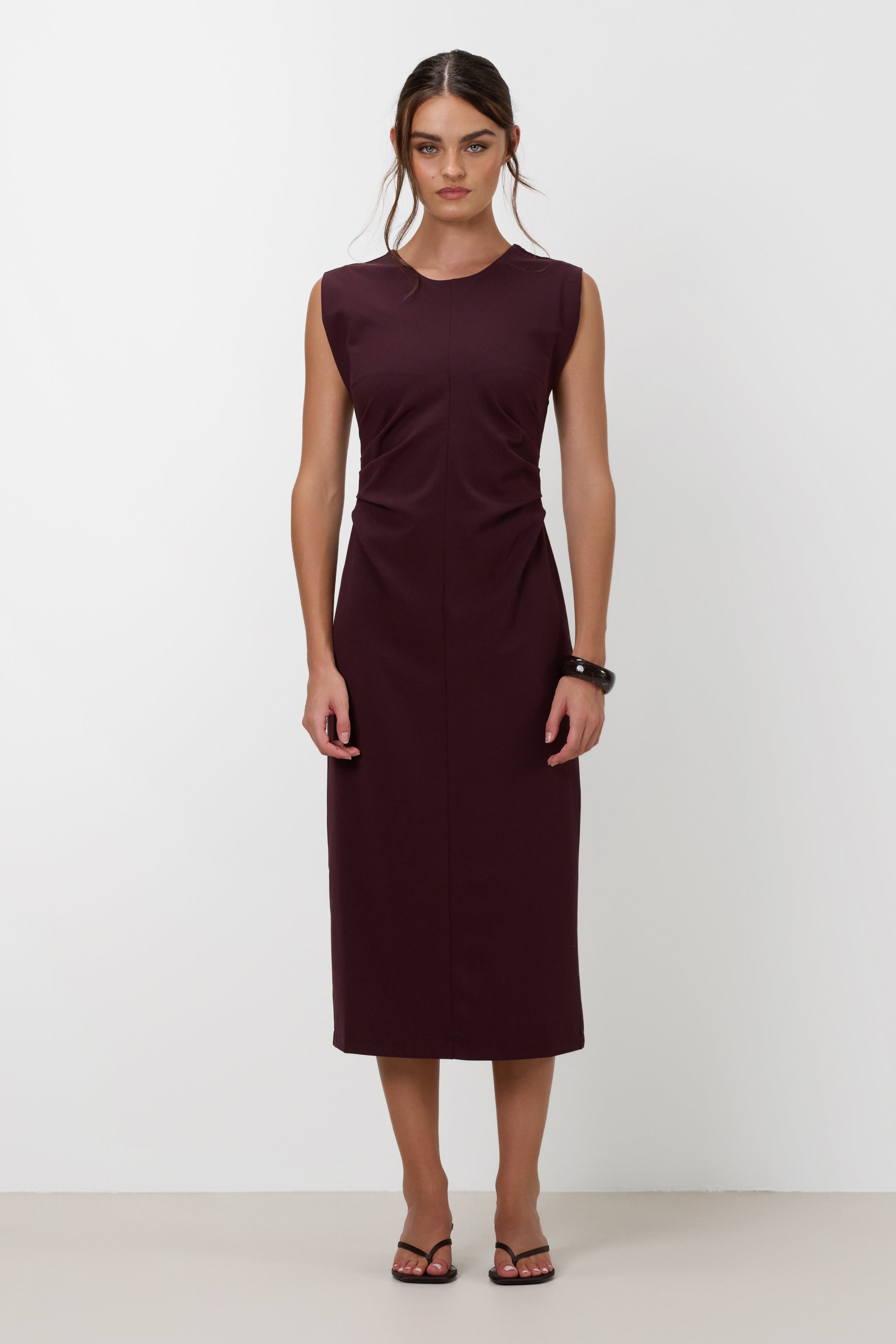 Neve Ruched Dress | Burgundy
