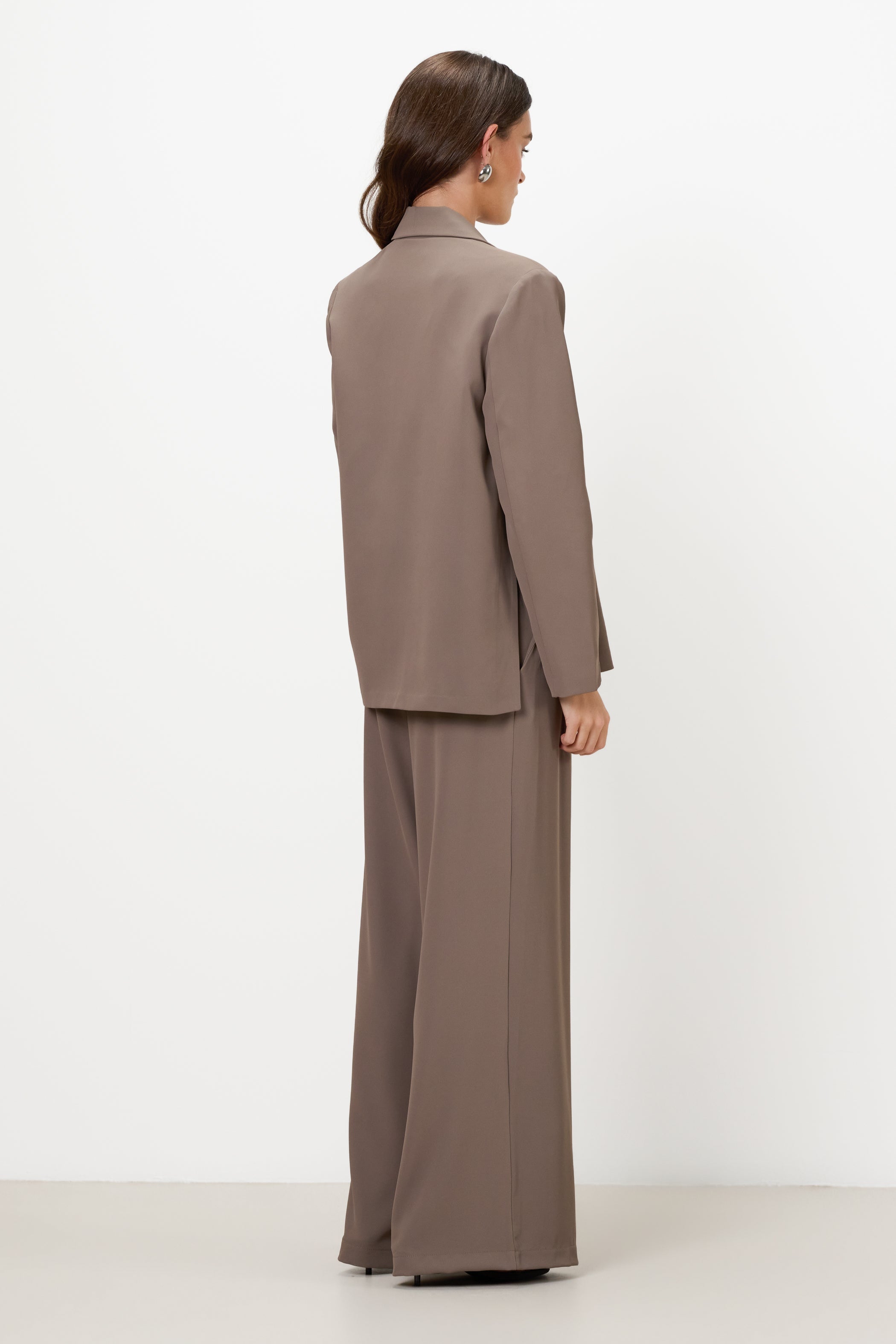 Lana Pleated Elastic Waist Trousers | Taupe