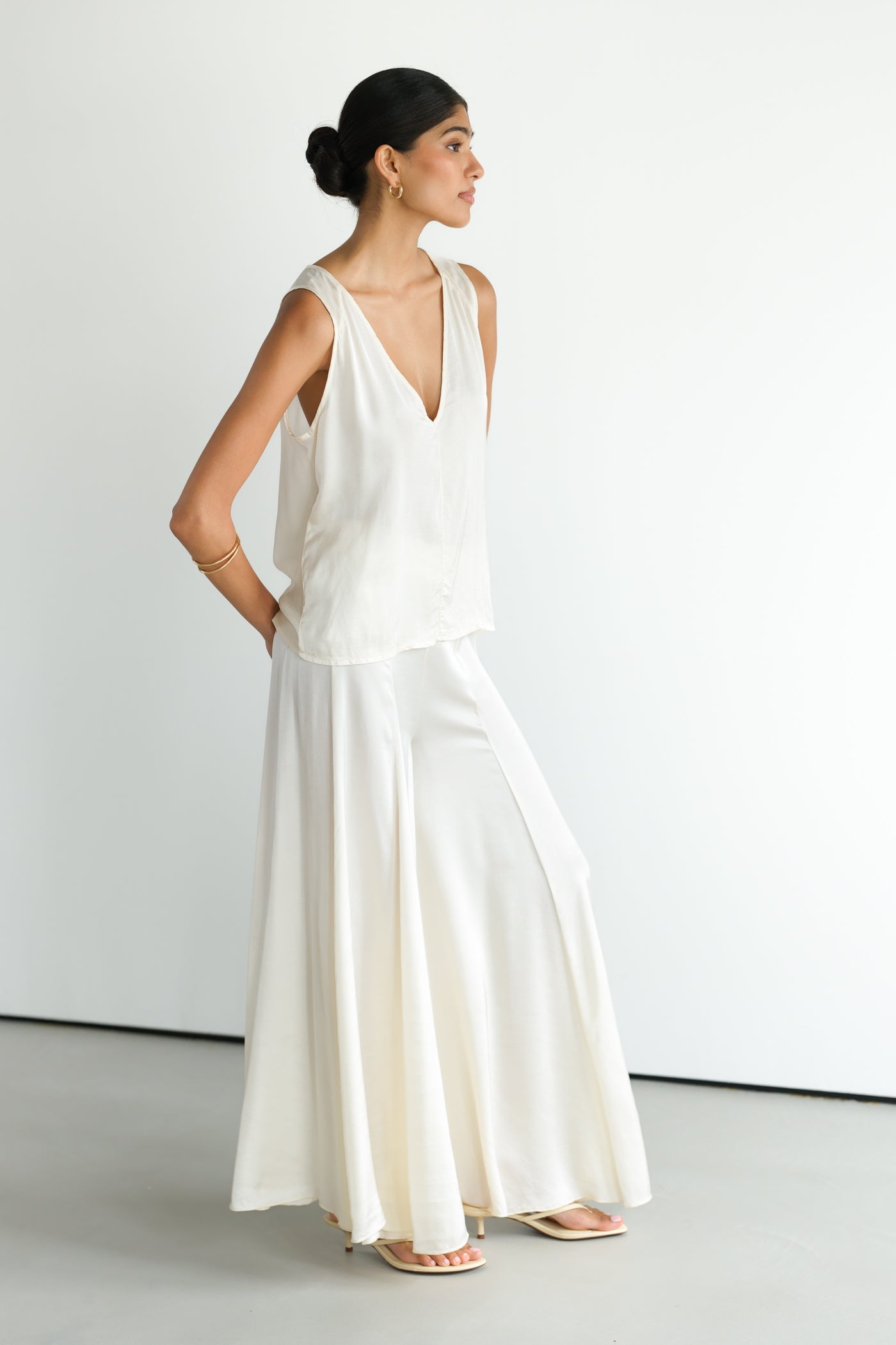 Gigi Satin Trousers | Ivory