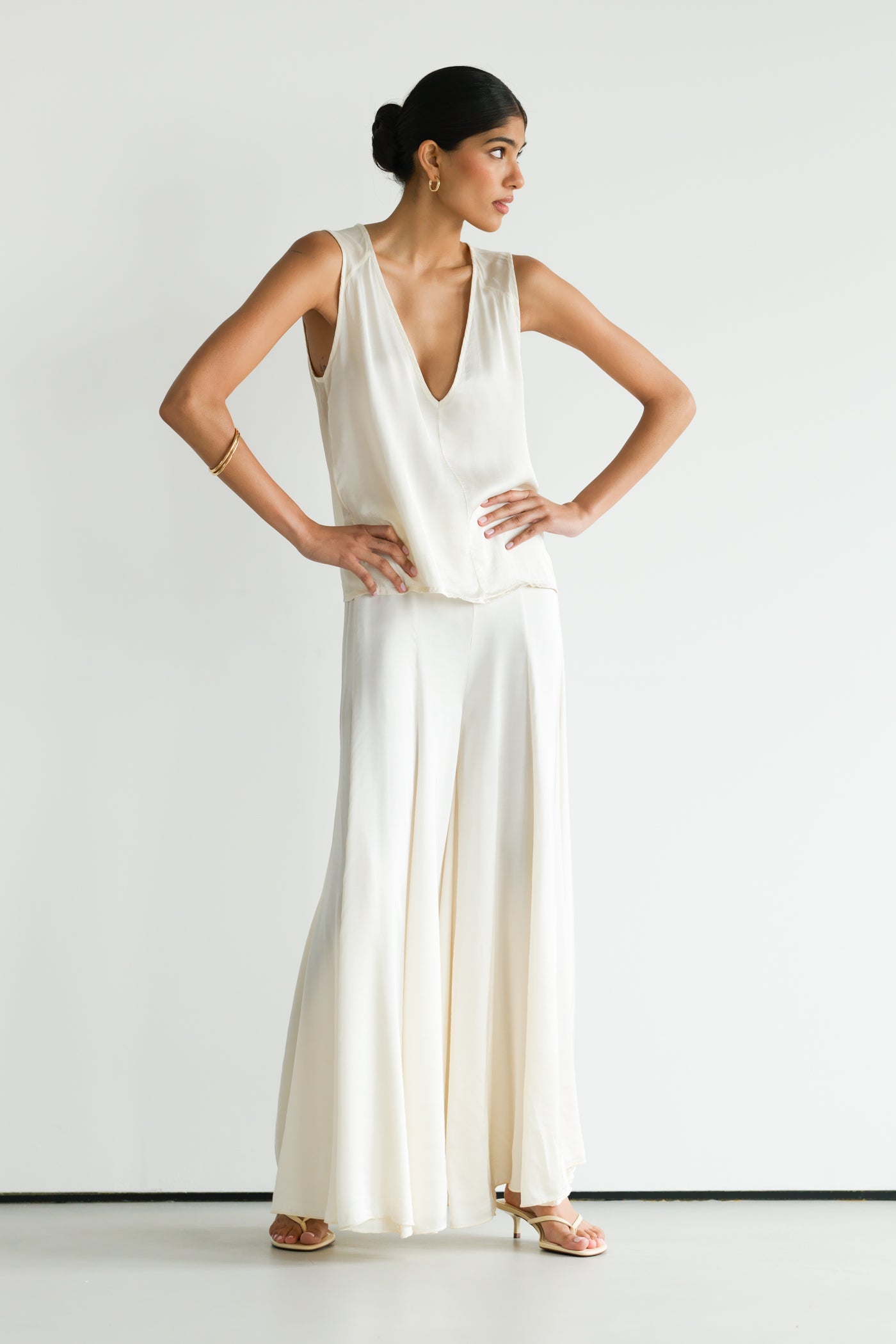 Gigi Satin Trousers | Ivory