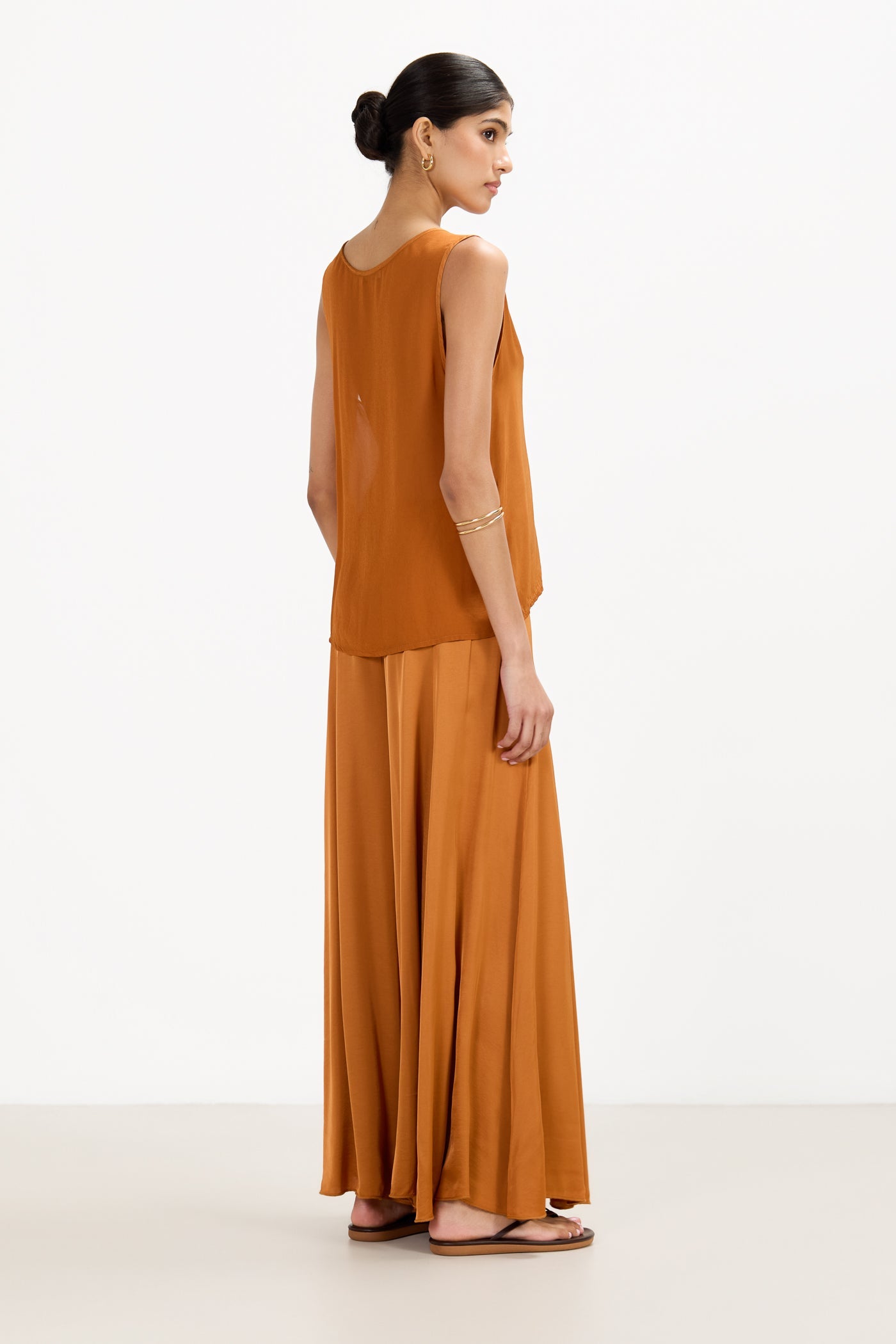 Gigi Satin Trousers | Sunset Orange