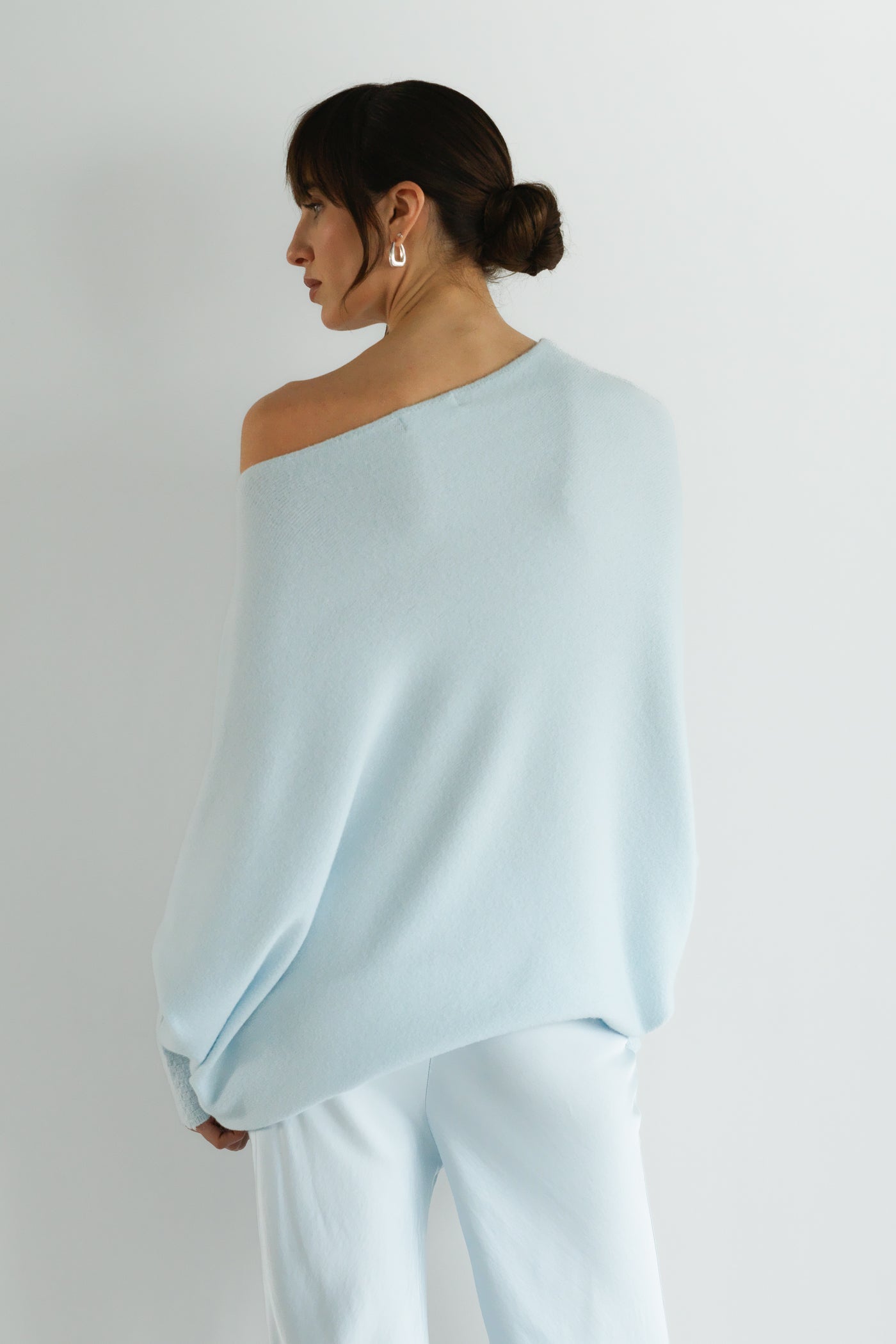 Asymmetric Draped | Glacier | Seamless Knit