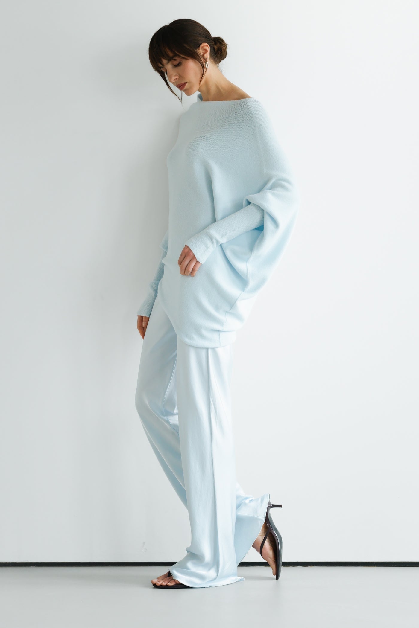 Asymmetric Draped | Glacier | Seamless Knit