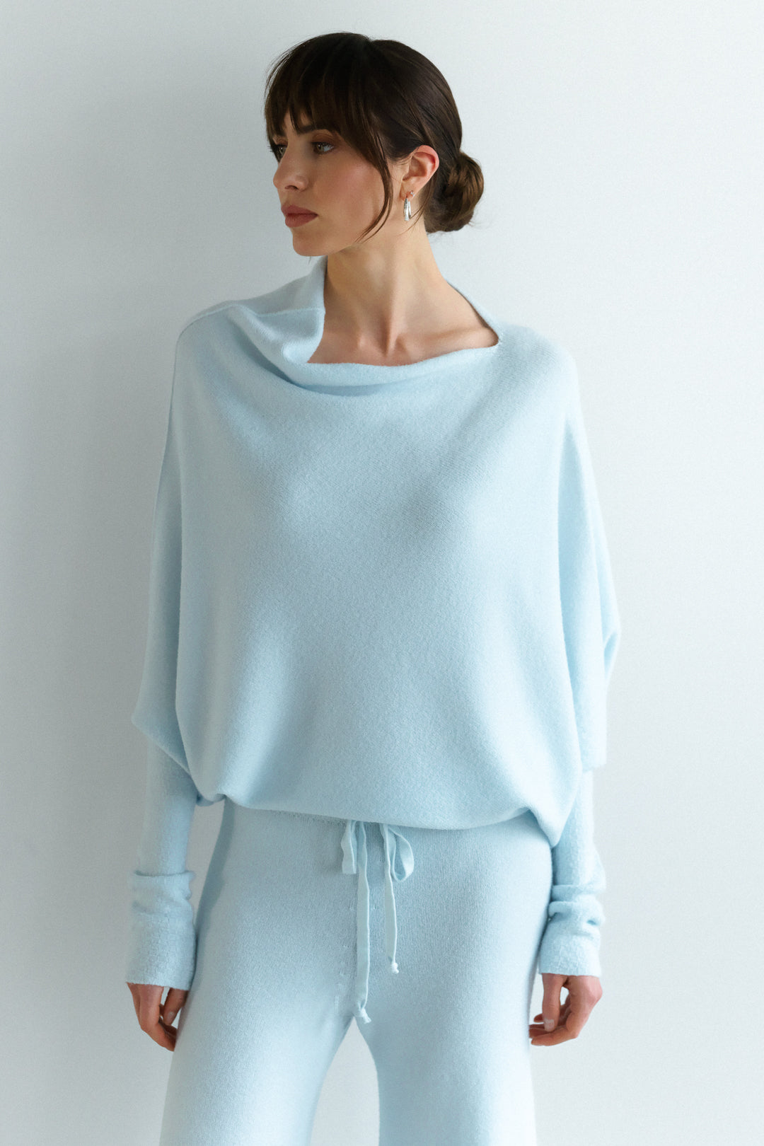 Asymmetric Draped | Glacier | Seamless Knit