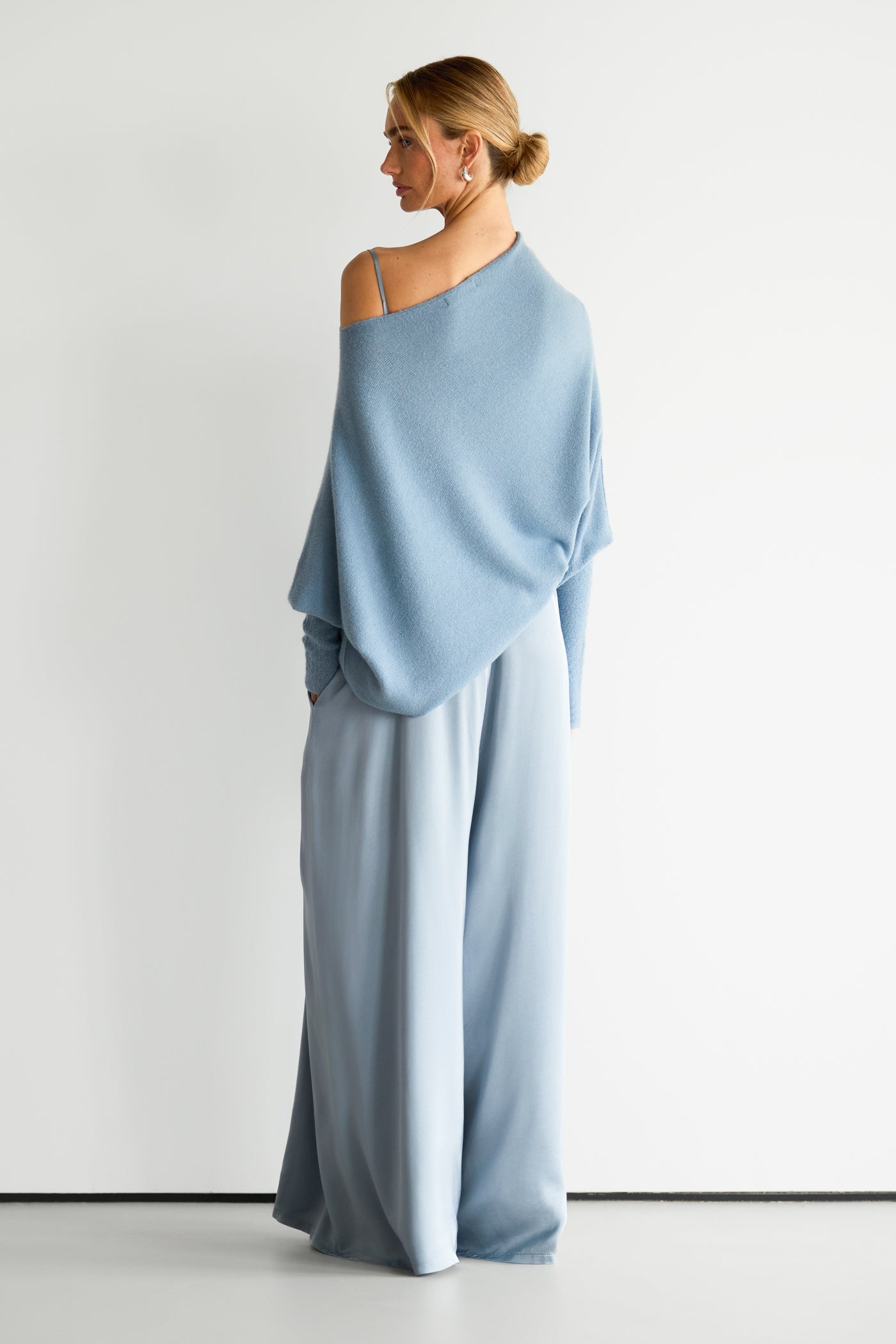 Asymmetric Draped | Dusty Blue | Seamless Knit