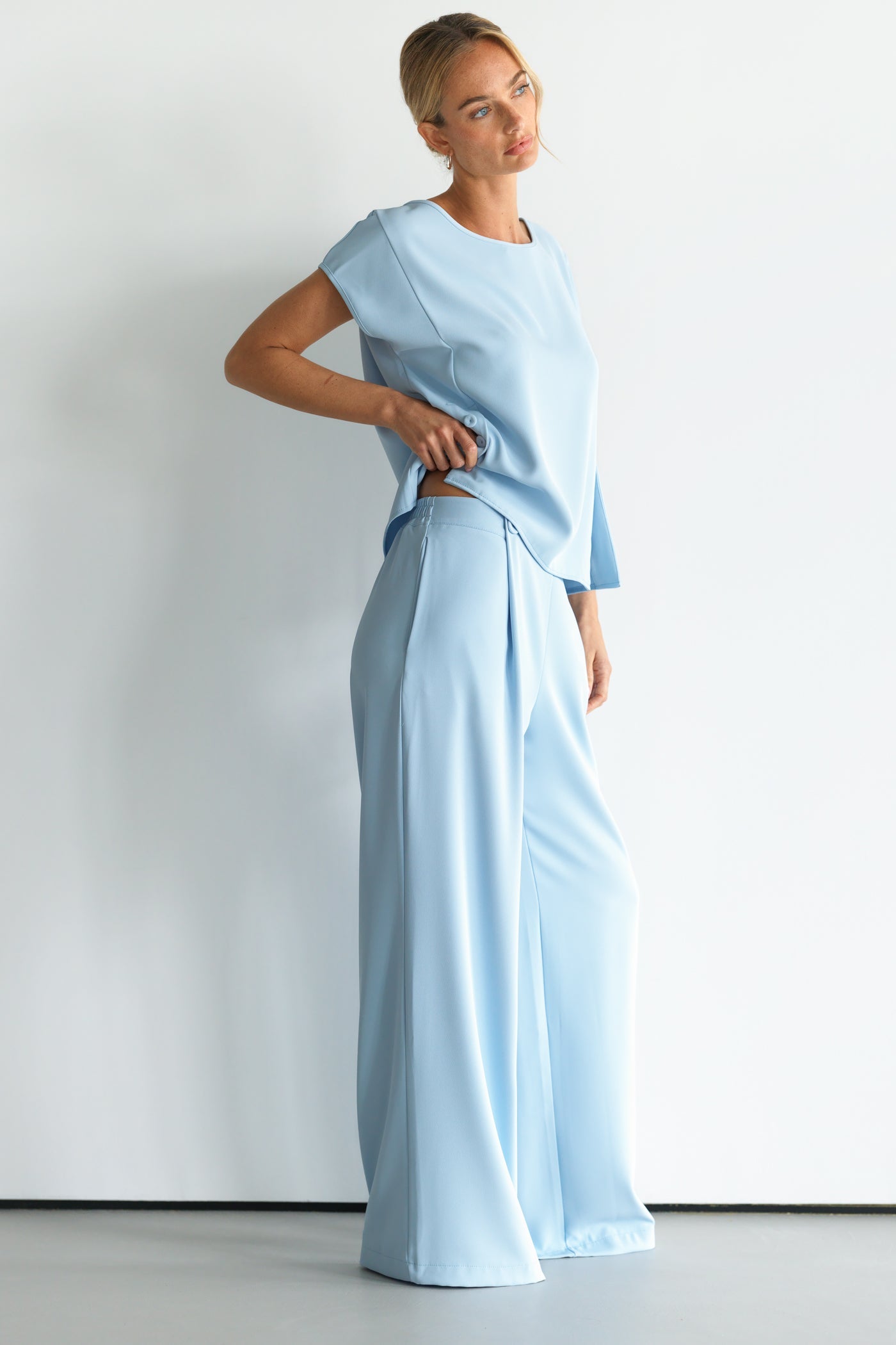 Blanchett Pleated Trousers | Dusty Blue