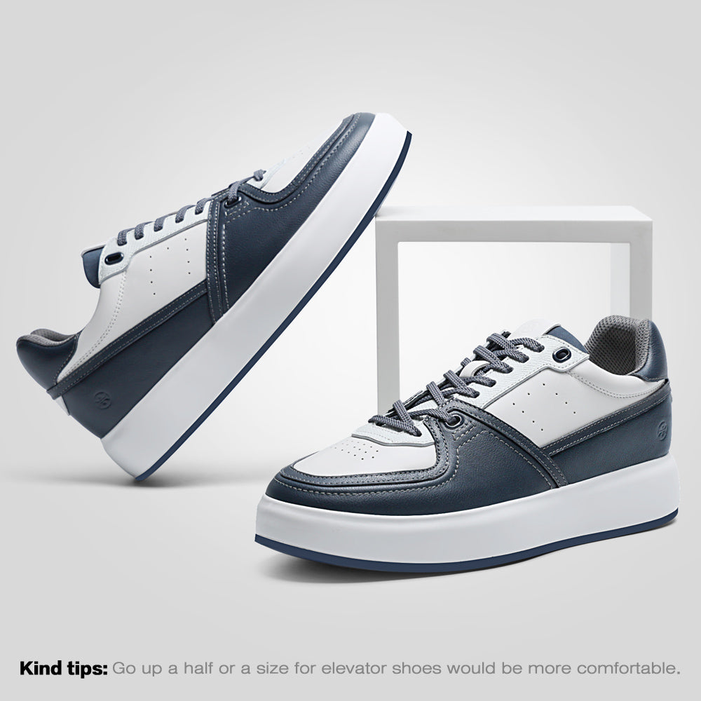7CM / 2.76 Inches CMR CHAMARIPA Wide Width Elevator Sneakers - Blue Casual Taller Shoes
