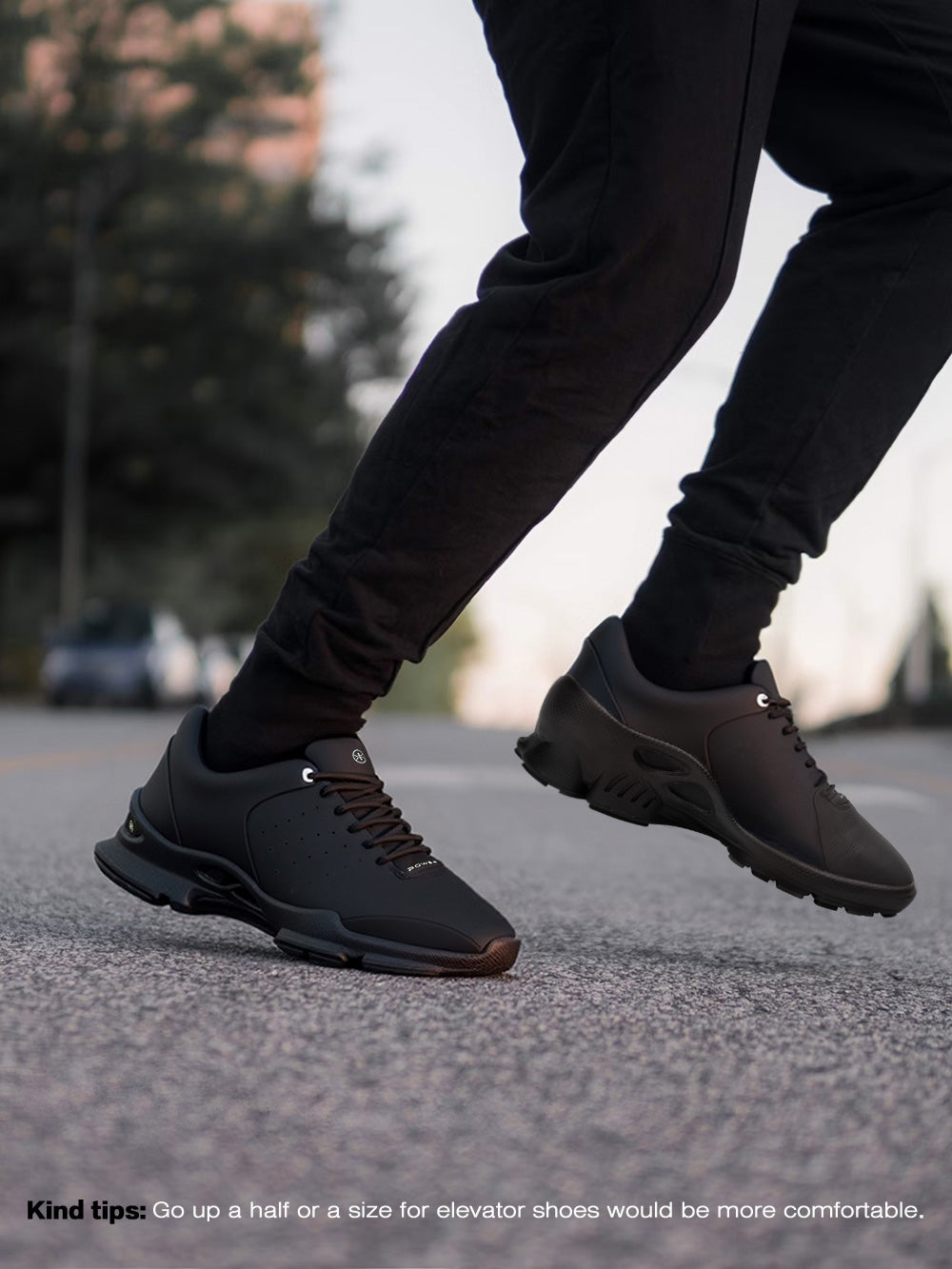 7CM / 2.76 Inches CMR CHAMARIPA Hiking Height Increasing Shoes - Black Outdoor Sneakers