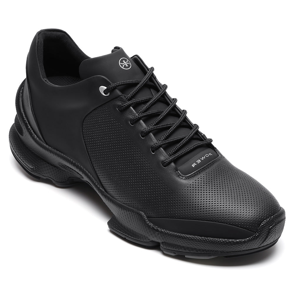 7 CM / 2.76 Inches CMR CHAMARIPA Mens Shoes That Make You Taller | Black Leather Breathable Athletic Shoes
