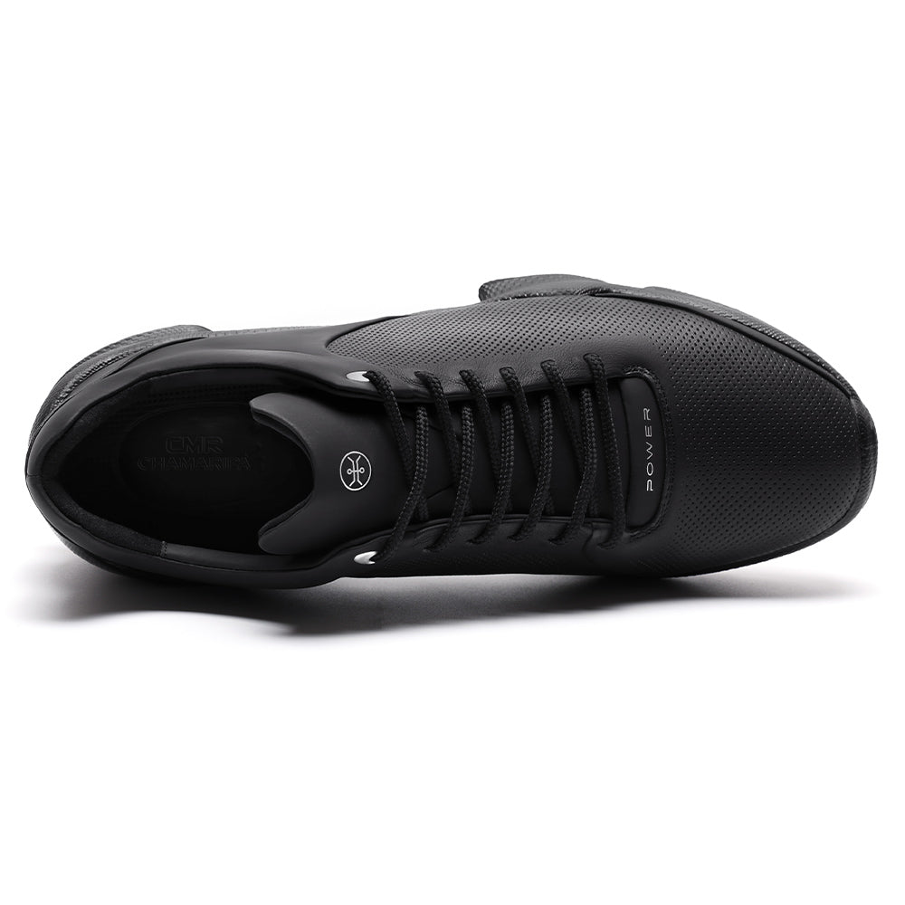 7 CM / 2.76 Inches CMR CHAMARIPA Mens Shoes That Make You Taller | Black Leather Breathable Athletic Shoes