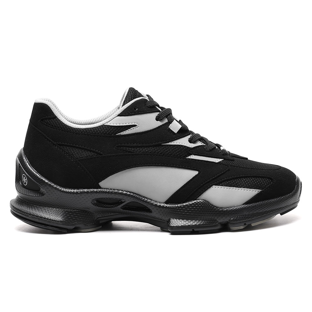 7CM / 2.76 Inches CMR CHAMARIPA Men's Hidden Height Increasing Shoes - Black Sneakers That Make You Taller