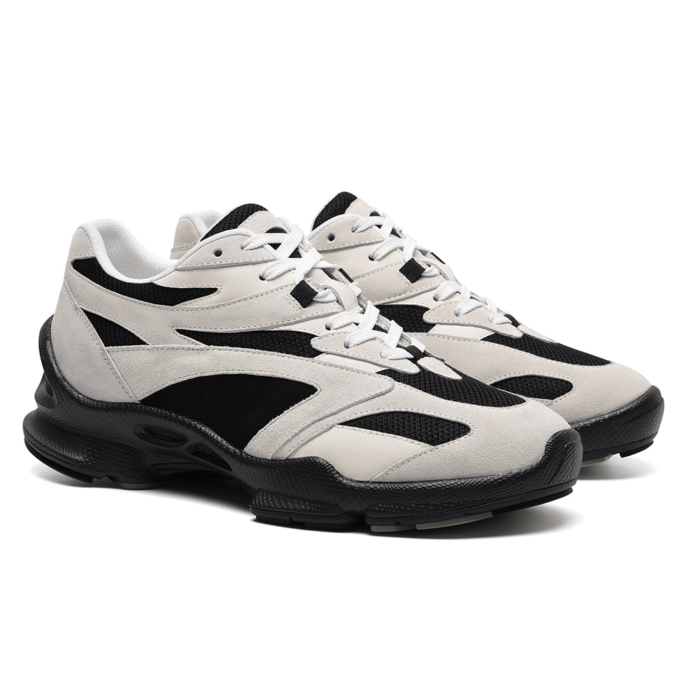 7CM / 2.76 Inches CMR CHAMARIPA Men's Invisible Height Increase Shoes - Beige Sneakers That Make You Taller