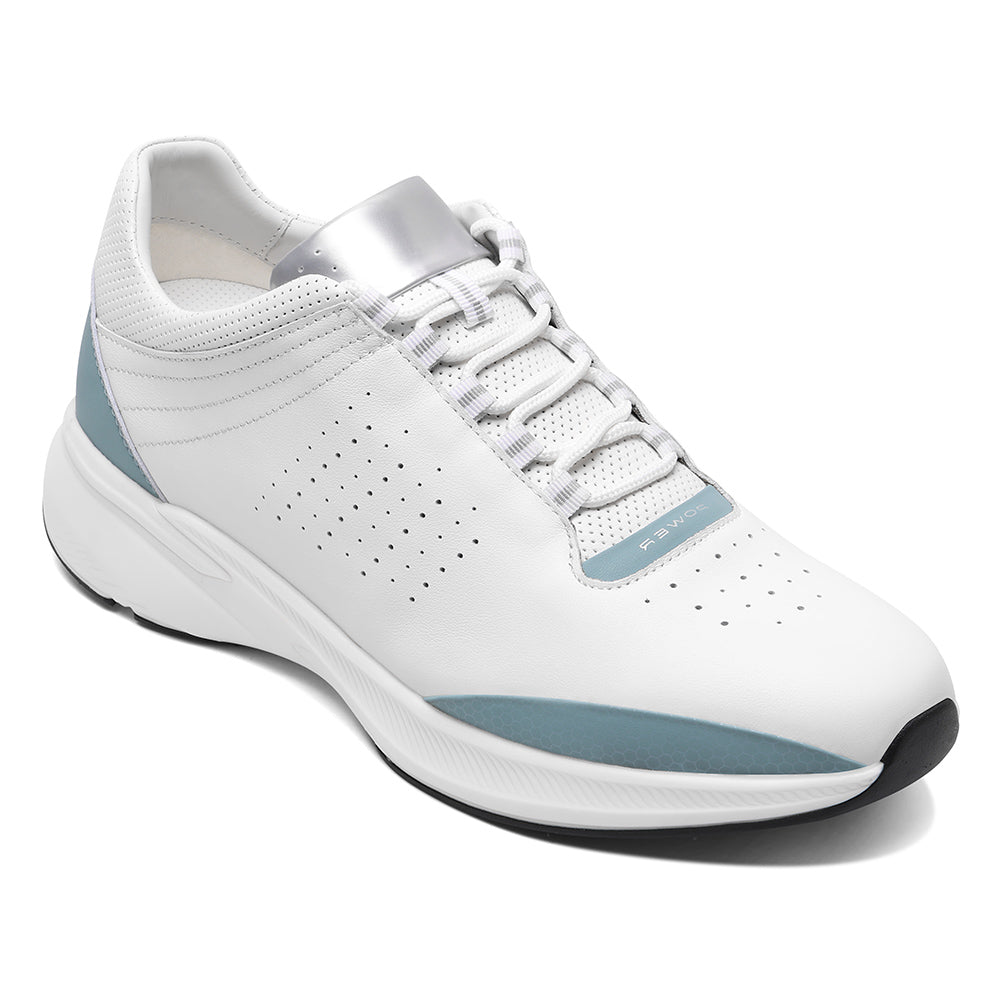 7CM / 2.76 inches CMR CHAMARIPA elevator sneakers - height enhancing shoes - casual men's white sneakers