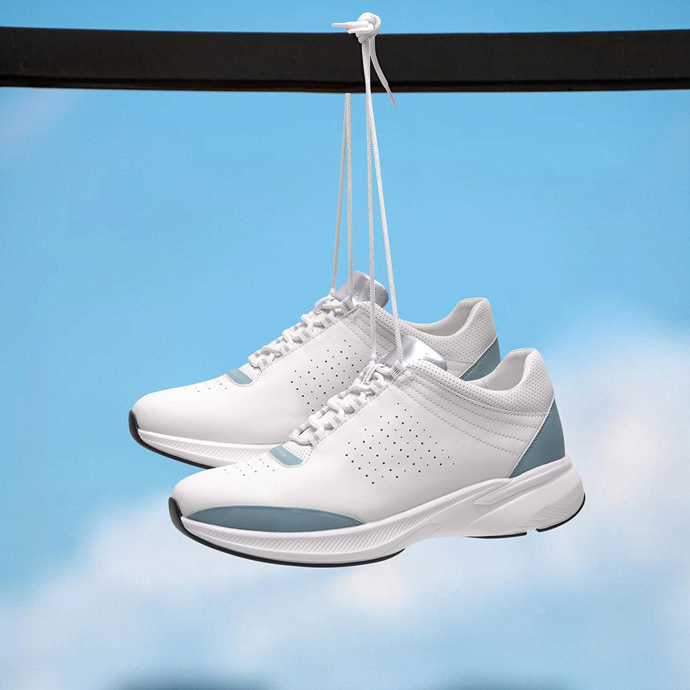 7CM / 2.76 inches CMR CHAMARIPA elevator sneakers - height enhancing shoes - casual men's white sneakers