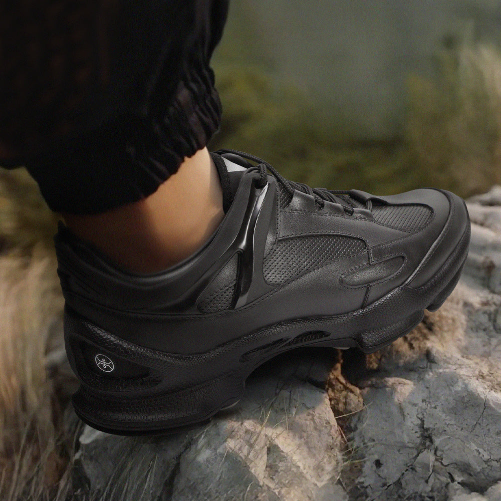 7CM / 2.76 Inches CMR CHAMARIPA Elevator Shoes For Men - Black Leather Sneakers That Make You Taller