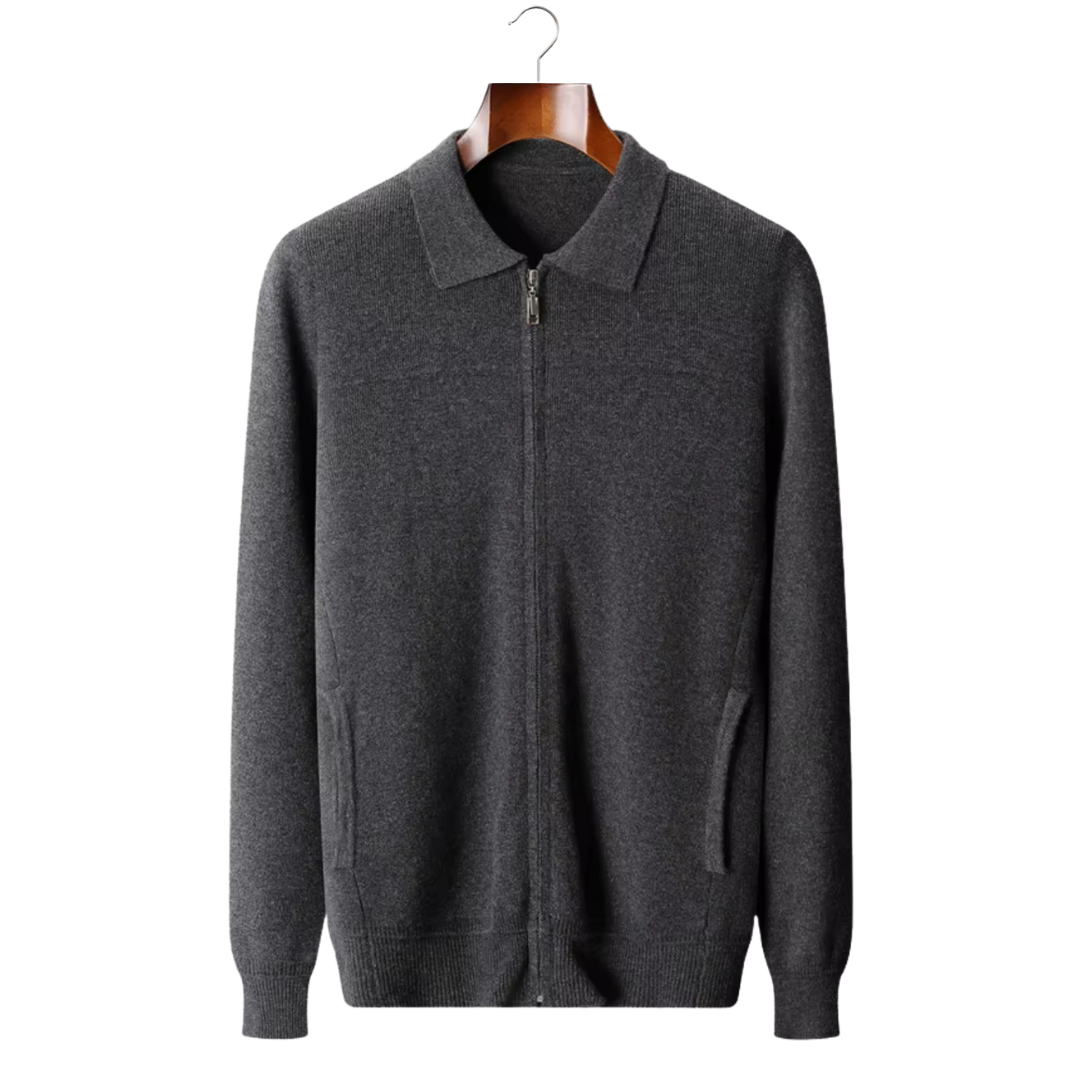 Cavallo Wool Ribbed Polo Cardigan