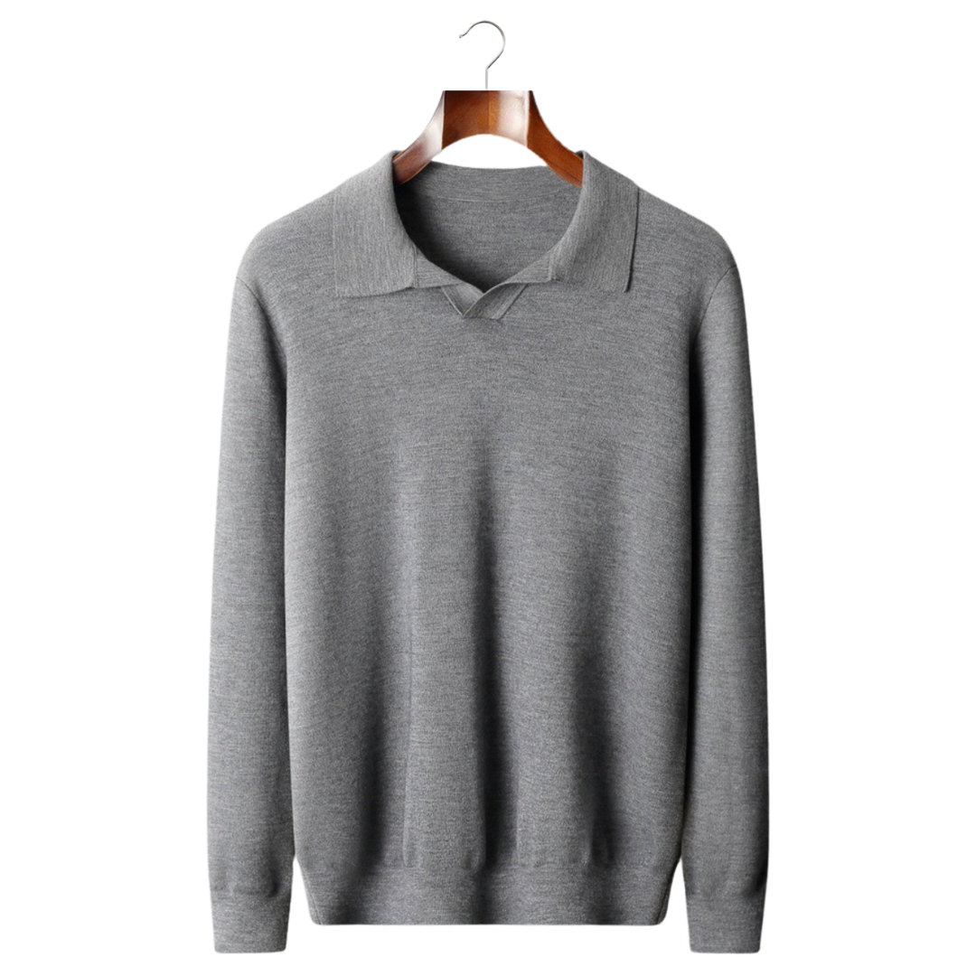 CASHMERE BUTTONLESS SWEATER POLO